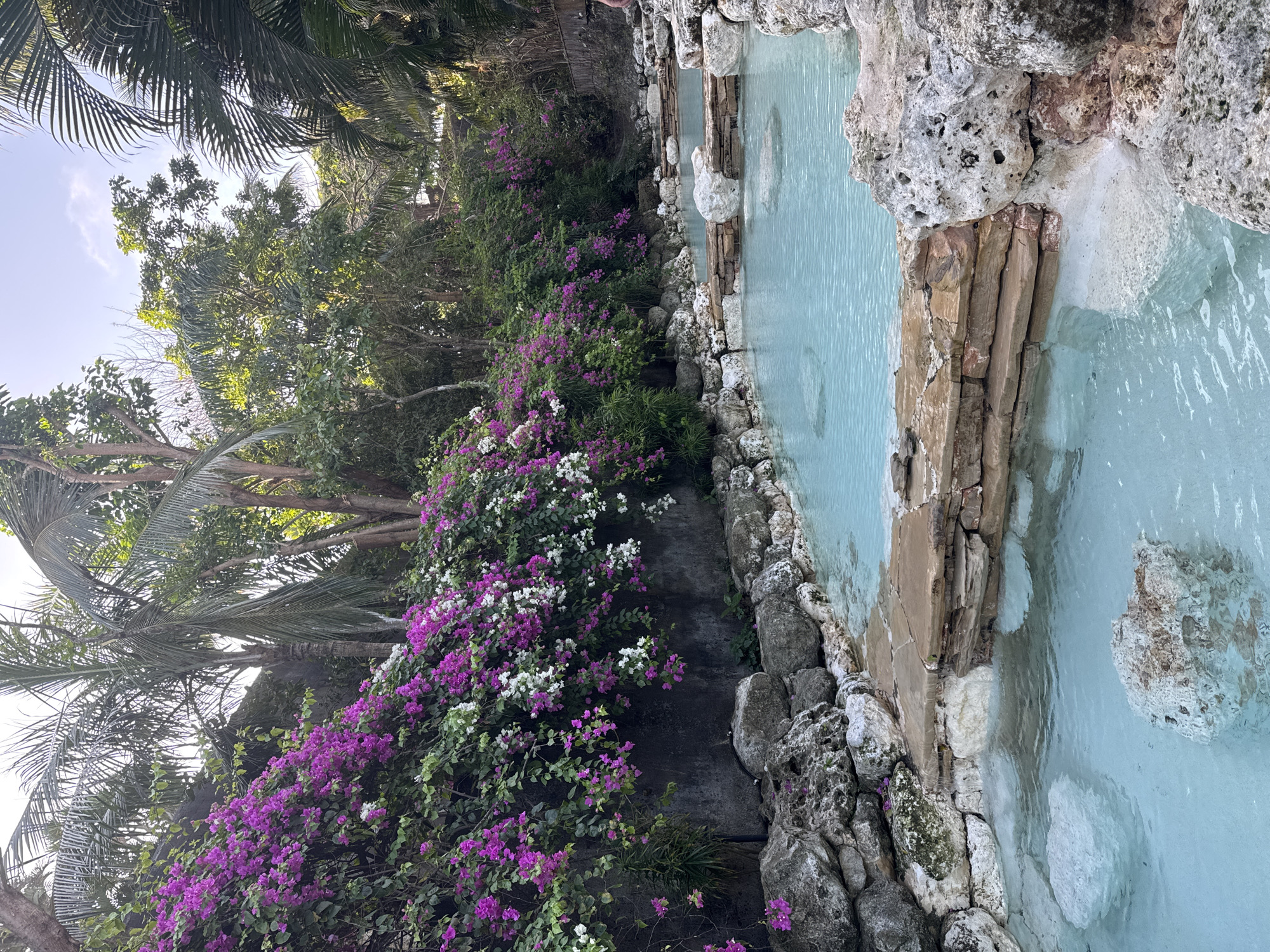 Lazy morning at a clifftop tropical resort