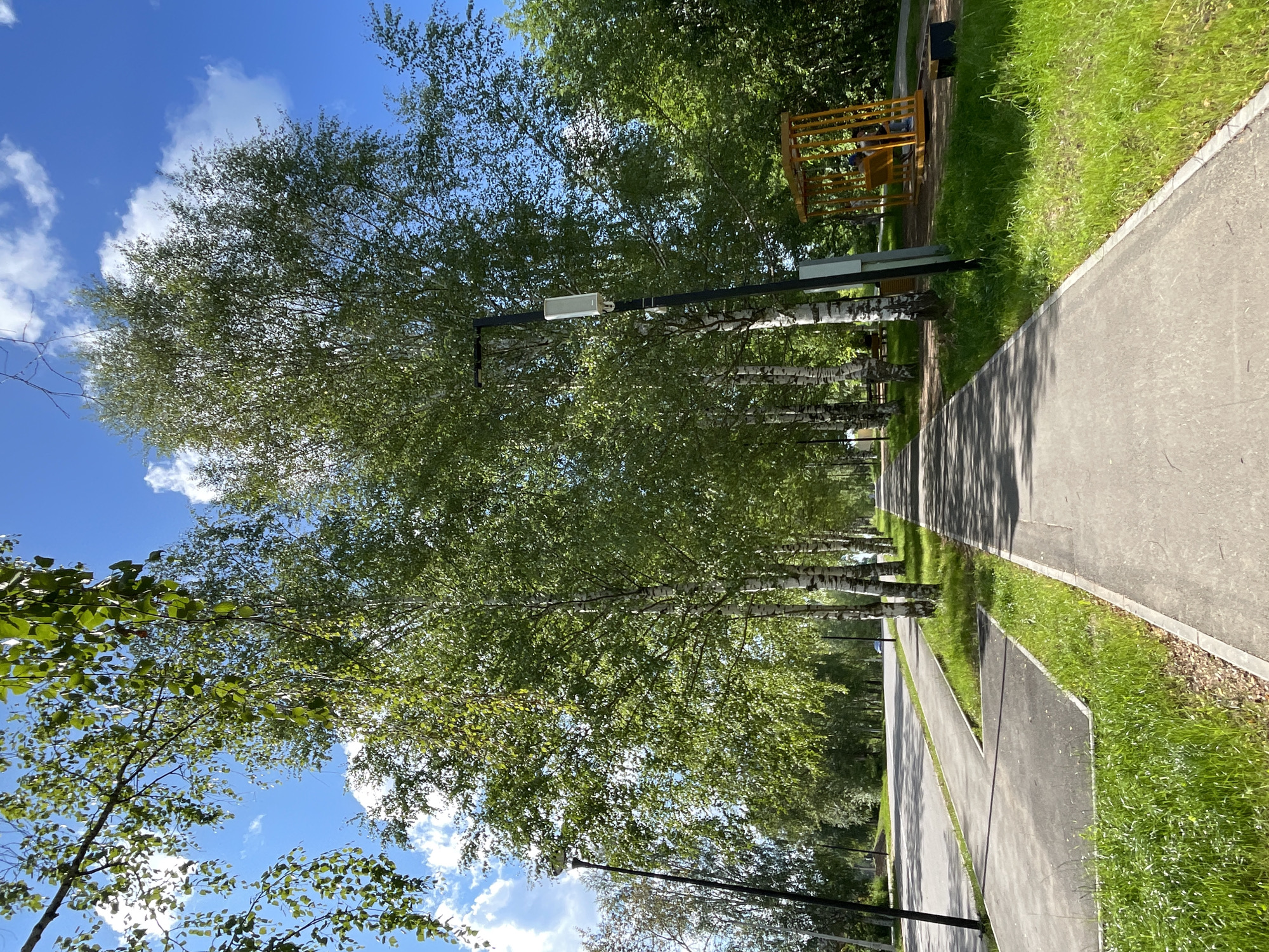 Summer day at Kirovo-Chepetsk's riverside park and splash pad