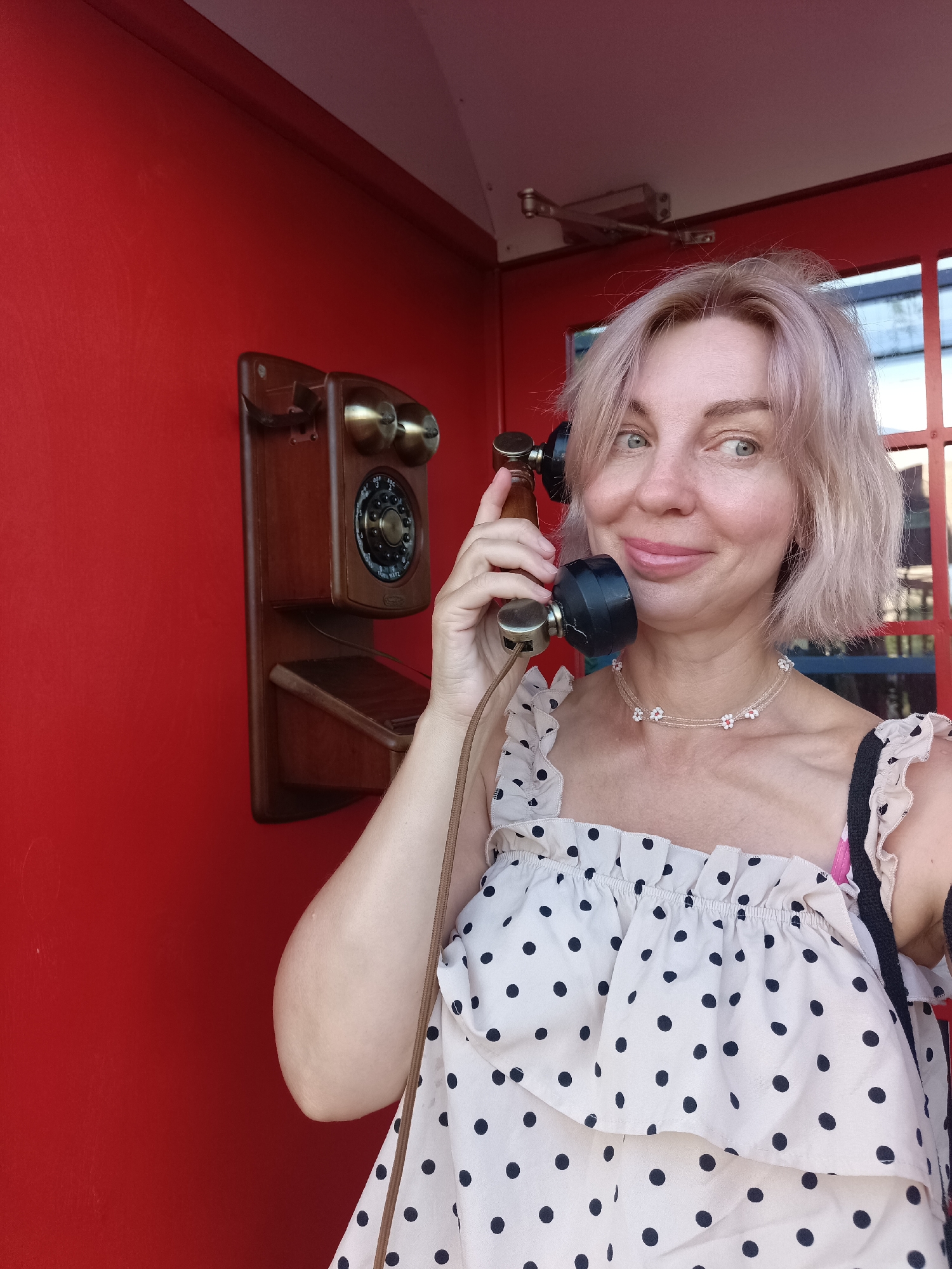 Afternoon out near red phone booths, parks, and city landmarks