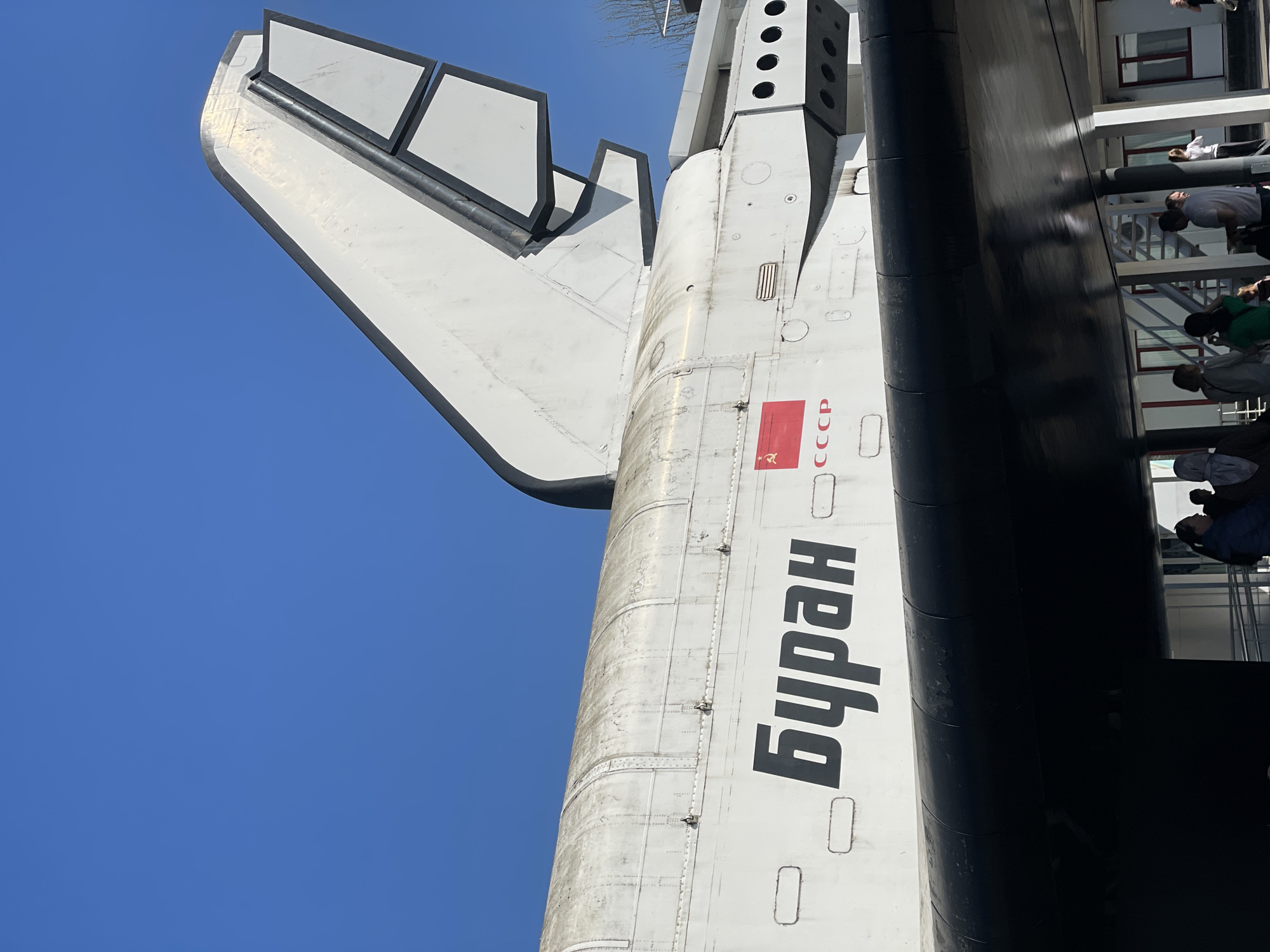 Visitor documents Buran spacecraft site and takes selfies in Khimki