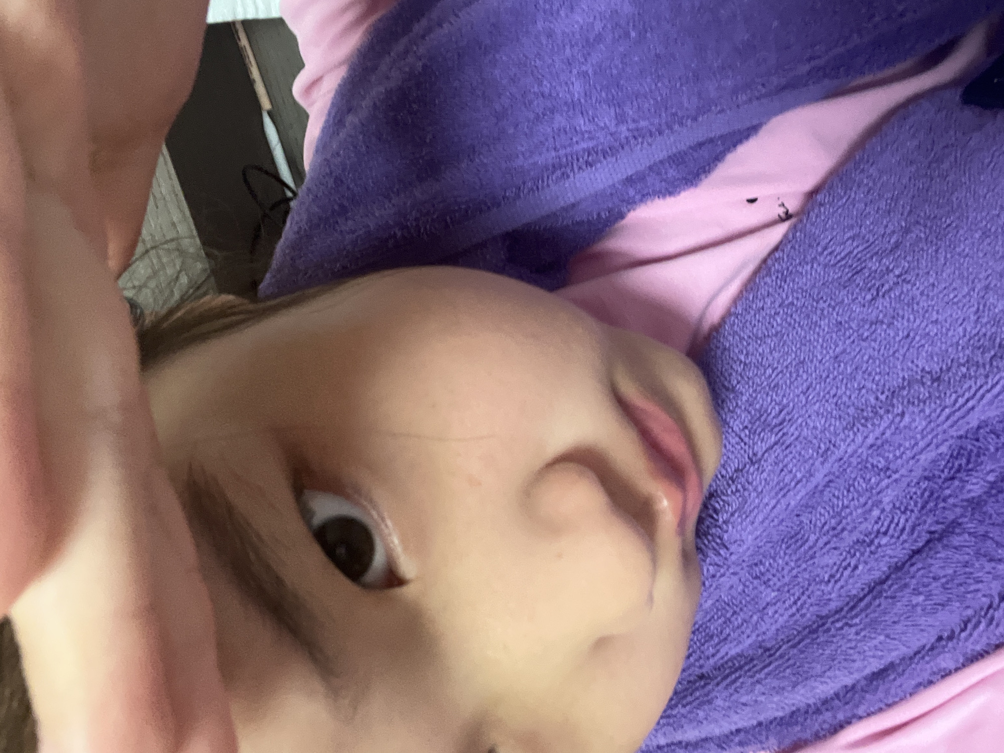 Child photographed in close-up in Hwaseong-si, South Korea