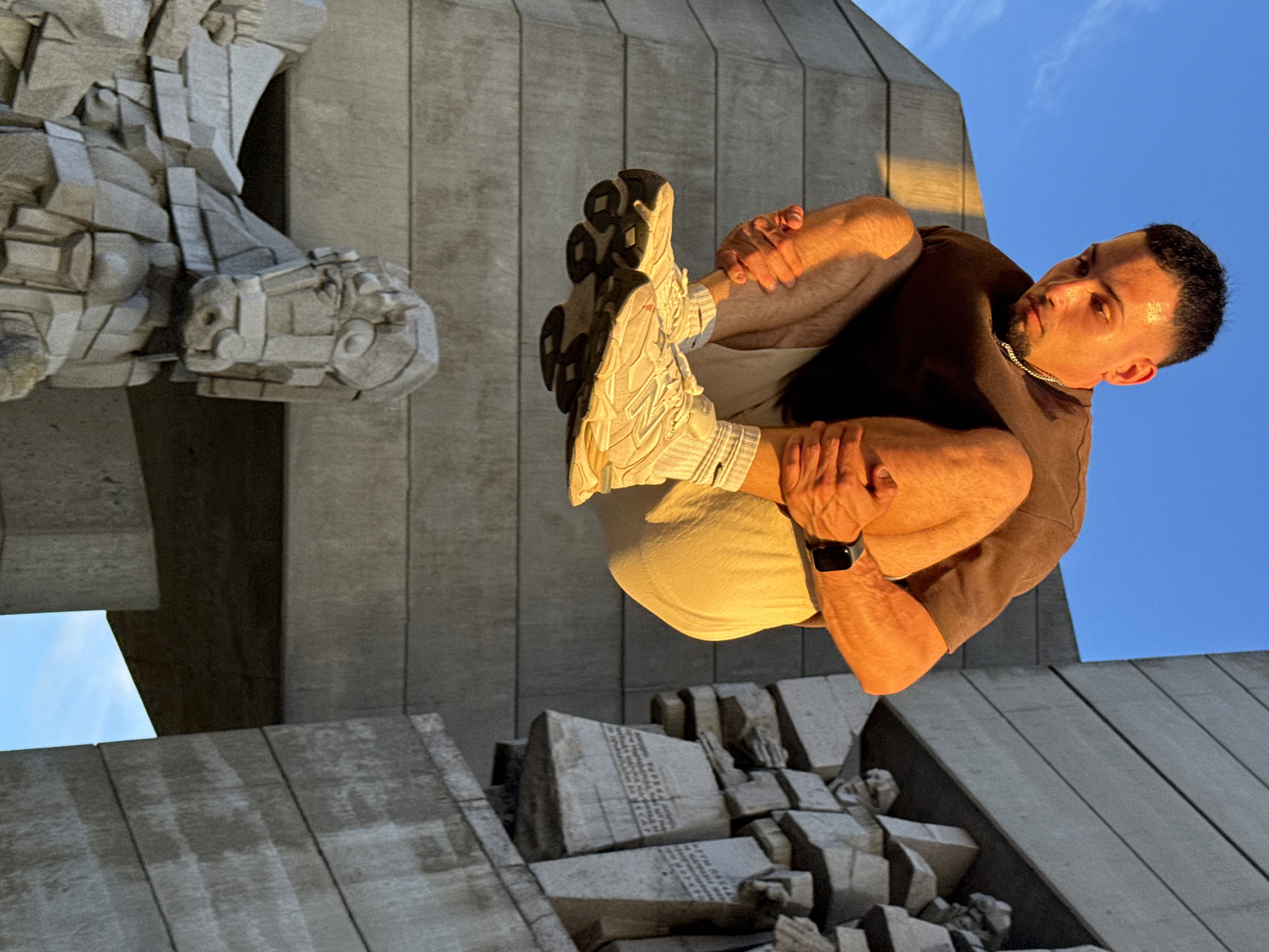 Parkour and acrobatics at Shumen's brutalist monument, sunset session
