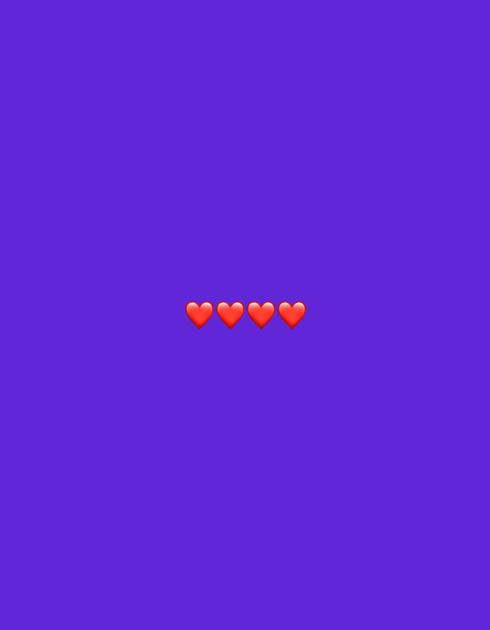 Digital messages and emojis on colored backgrounds