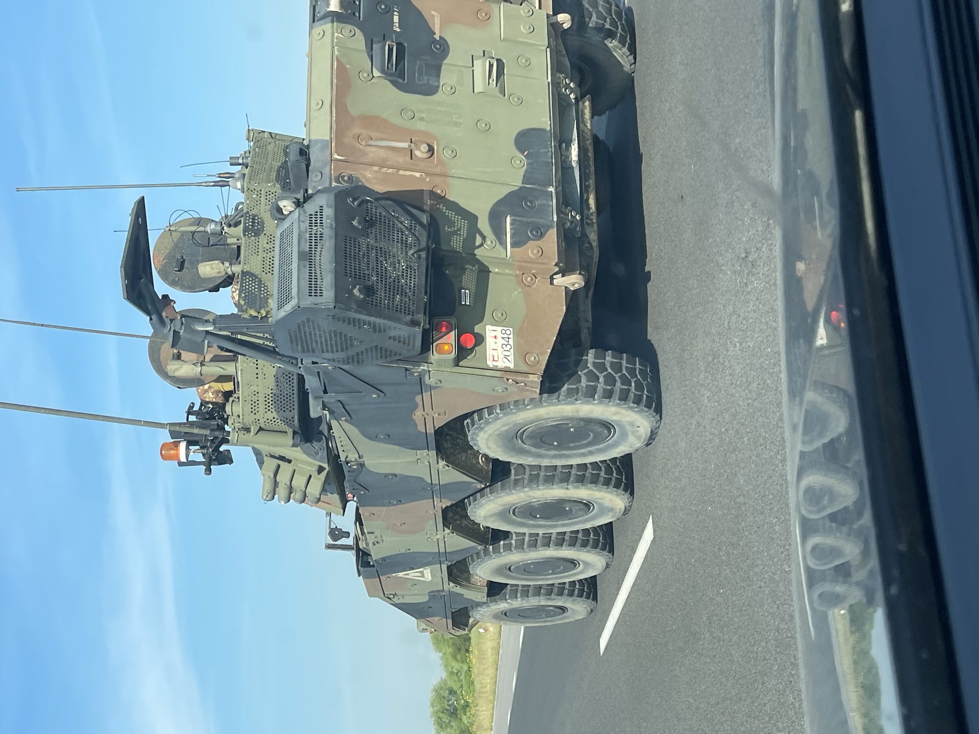Military armored vehicle spotted on road in Bulgarian village