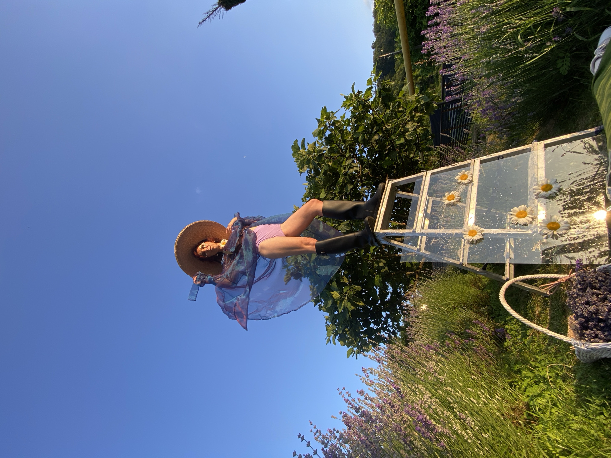 Styled photo session in a blooming lavender field, Russia