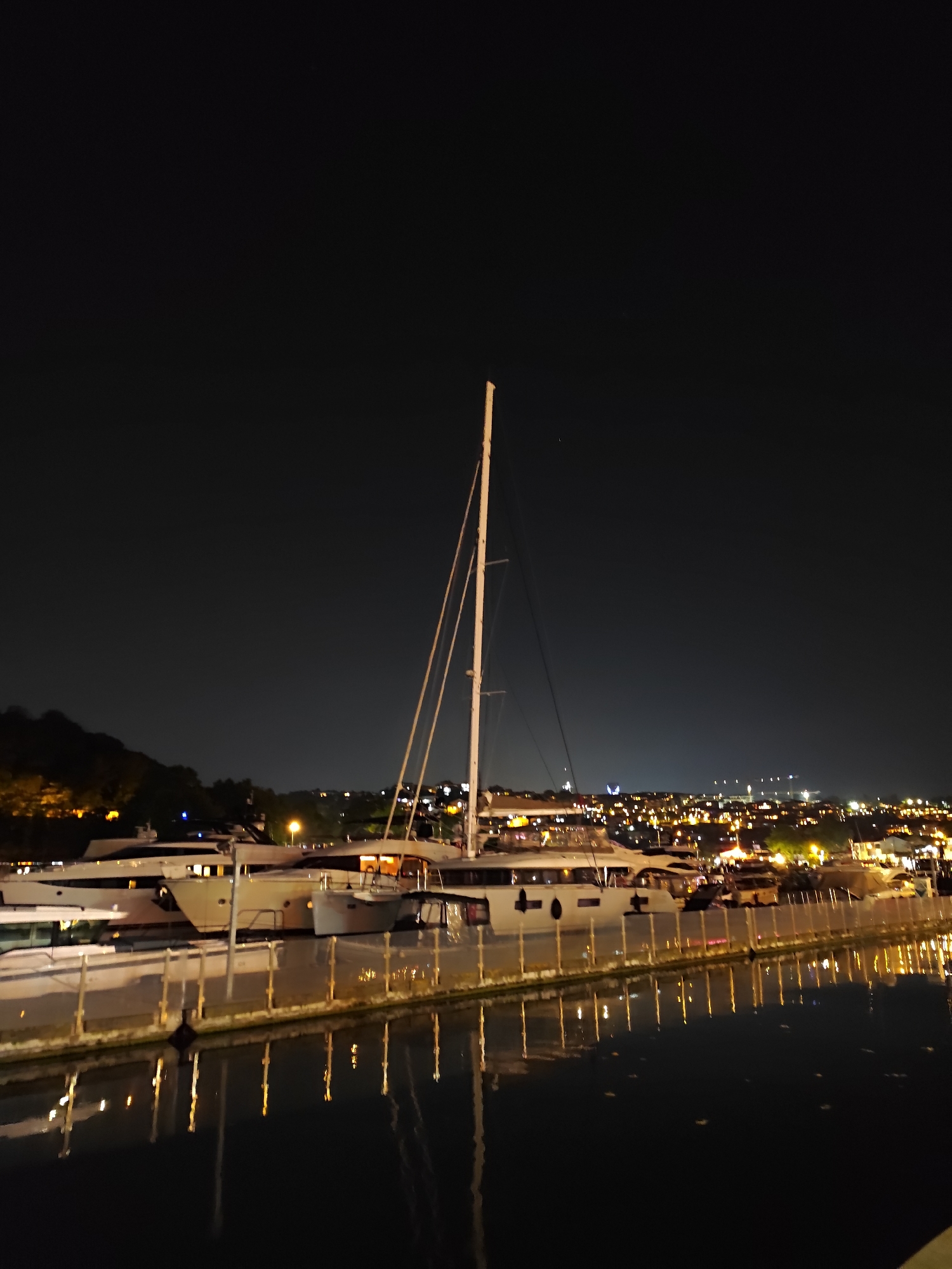 Evening life documented at Sarıyer marina, Istanbul