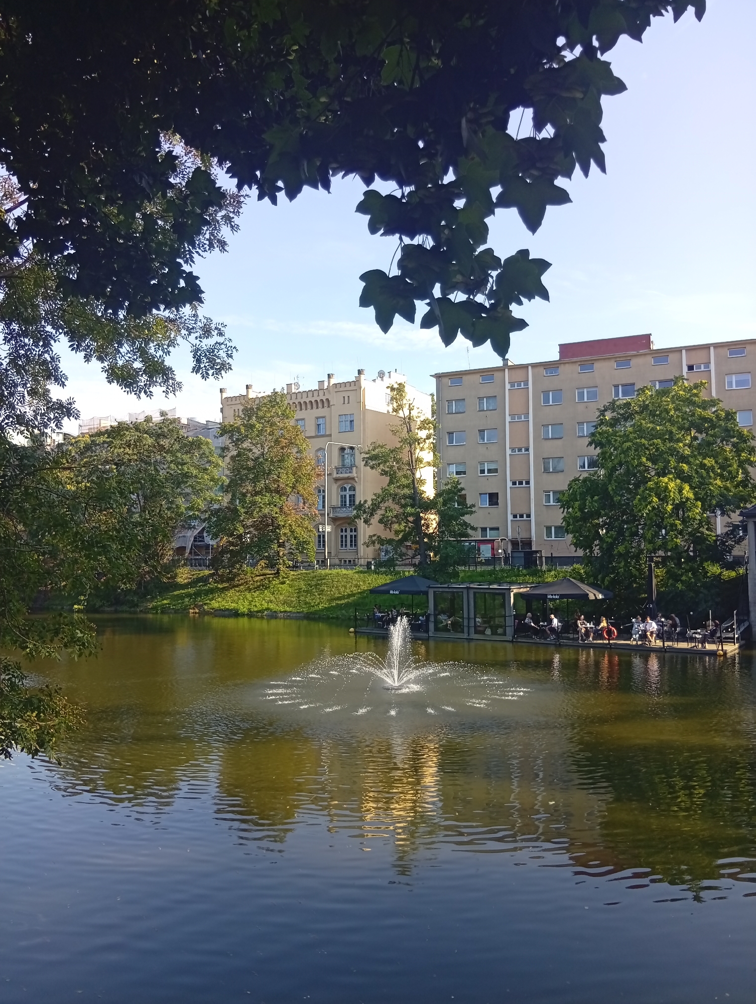 Wrocław park and waterfront on a summer afternoon