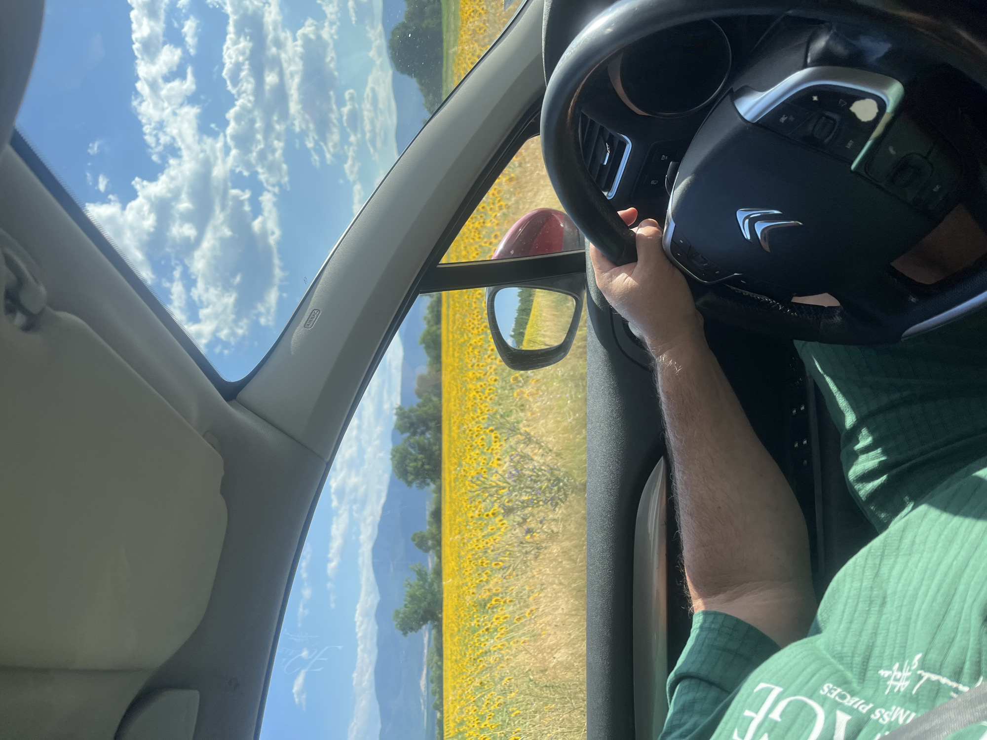Behind the wheel of a Citroën in rural Bulgaria