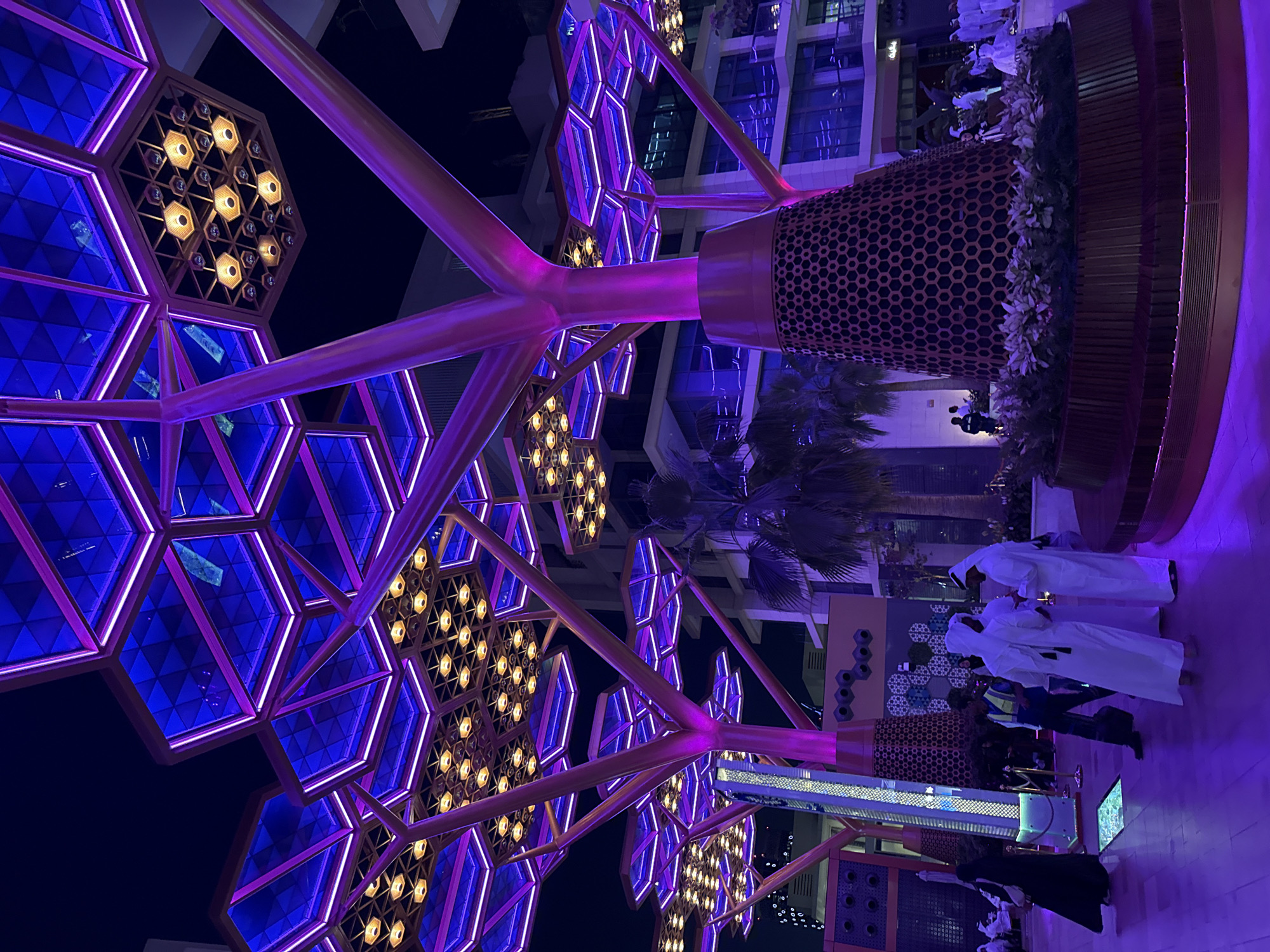 Nighttime street scenes documented across Doha, Qatar