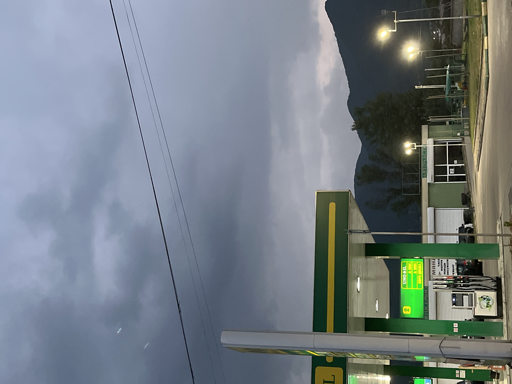 Gotse Delchev streets under stormy skies, early July evening
