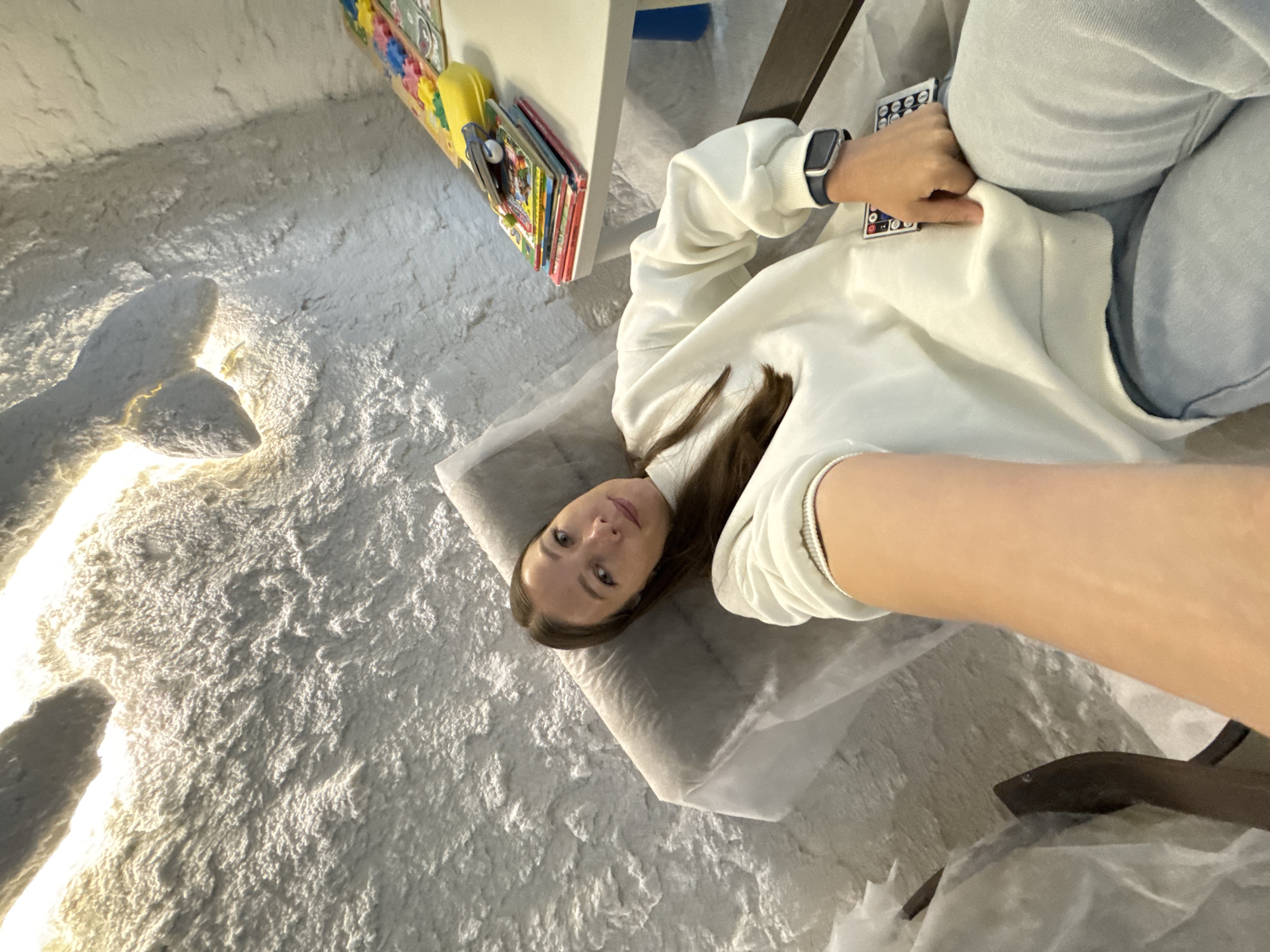 Salt room therapy session in Chaikovsky, Russia