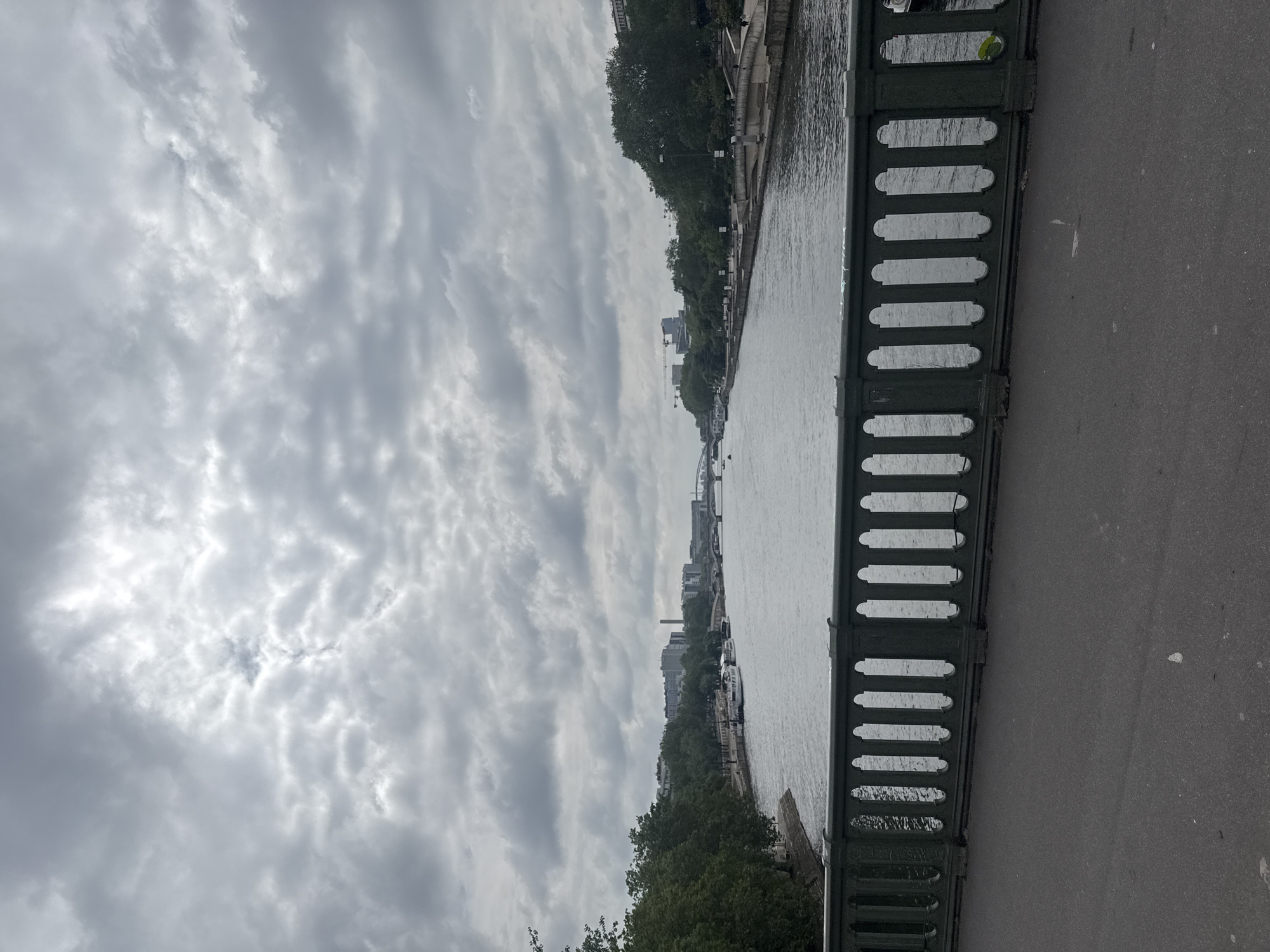 Cloudy morning view captured over Seine River in Paris