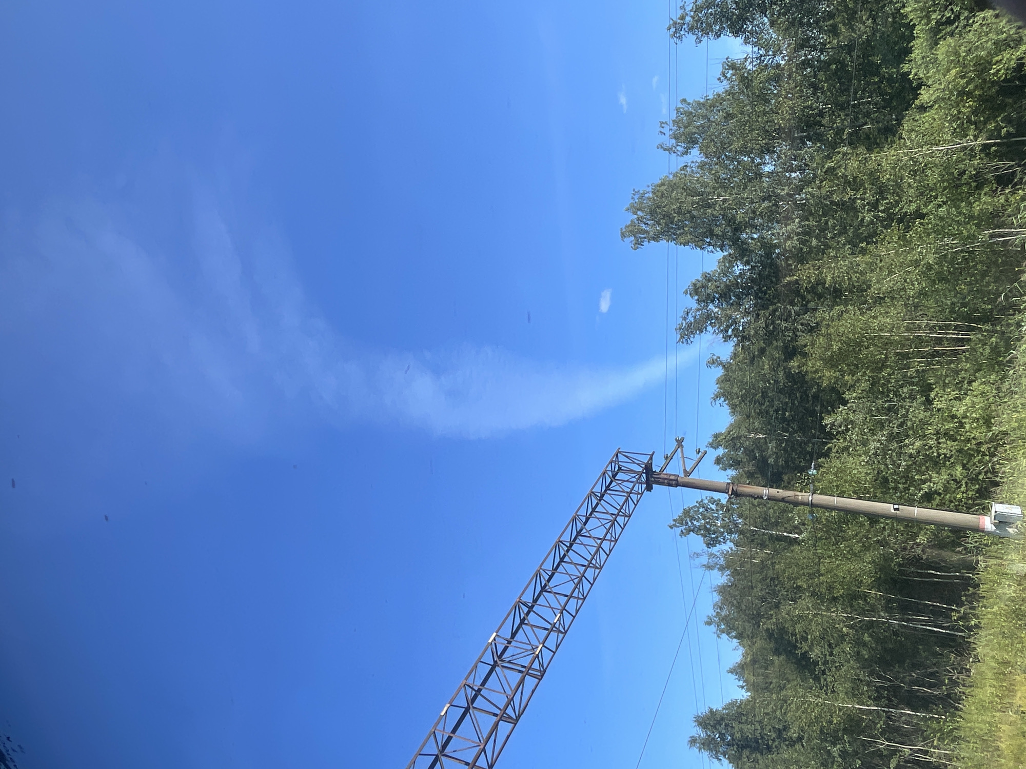 Diesel train and passing skies in Sosnoviy Bor