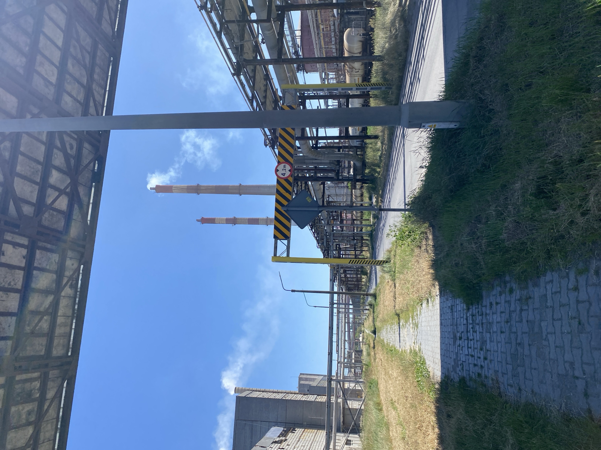 Industrial complex in Police, Poland, pipes and smokestacks