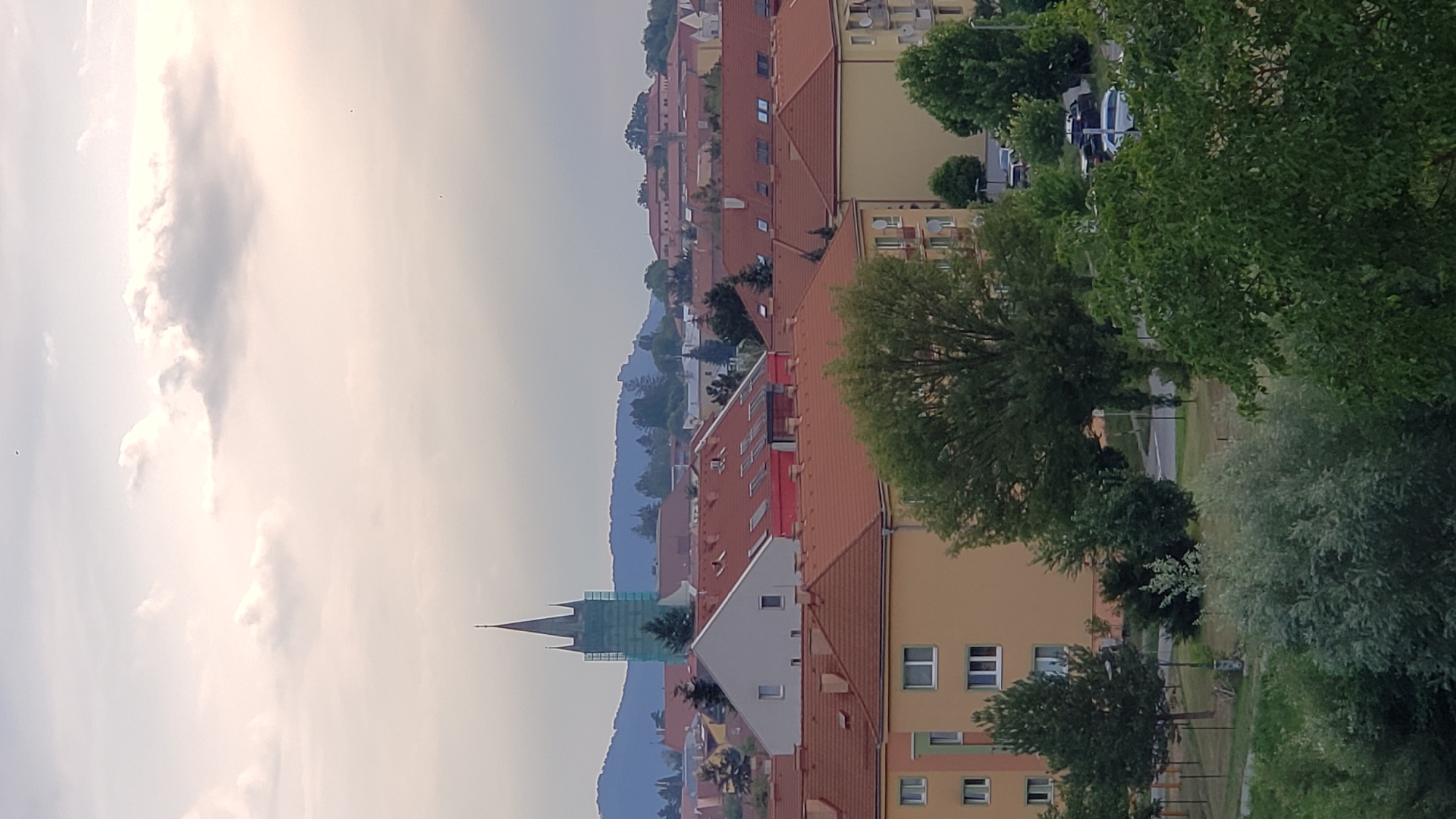 Rooftop panoramas across Prešov, Slovakia, on a July morning