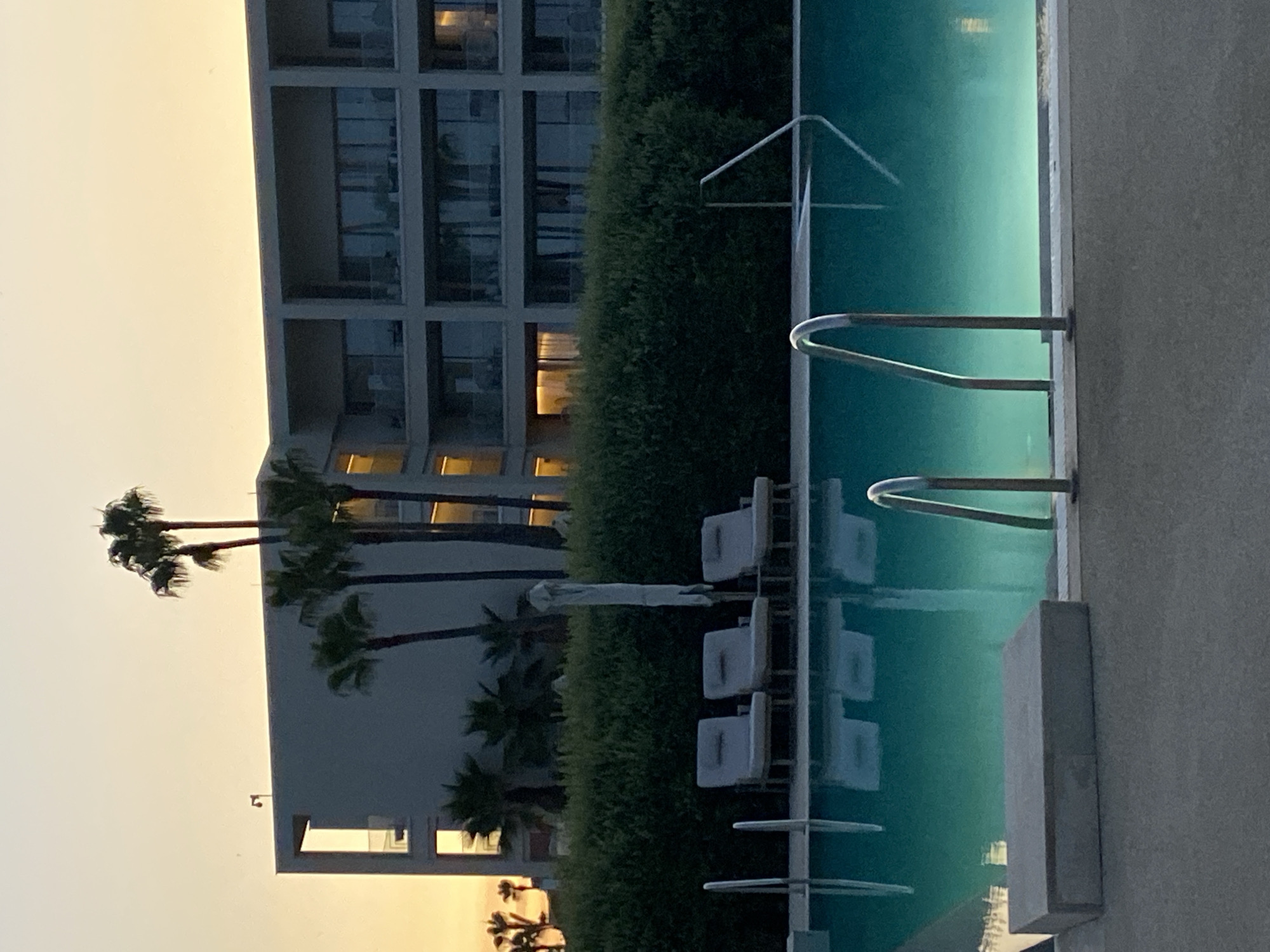 Live music and poolside views at dusk in Estepona