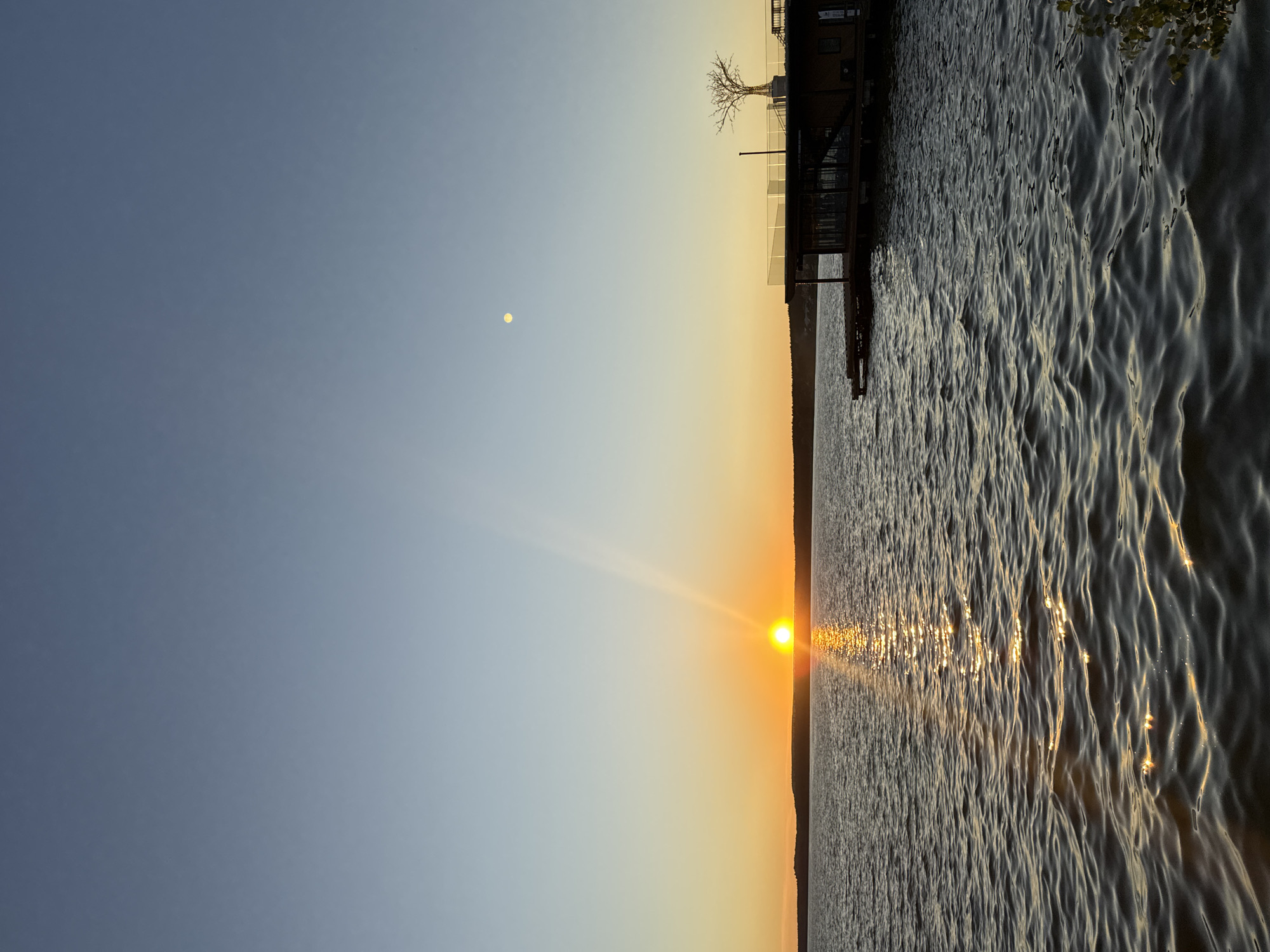 Sunset evening along the Votkinsk Reservoir promenade