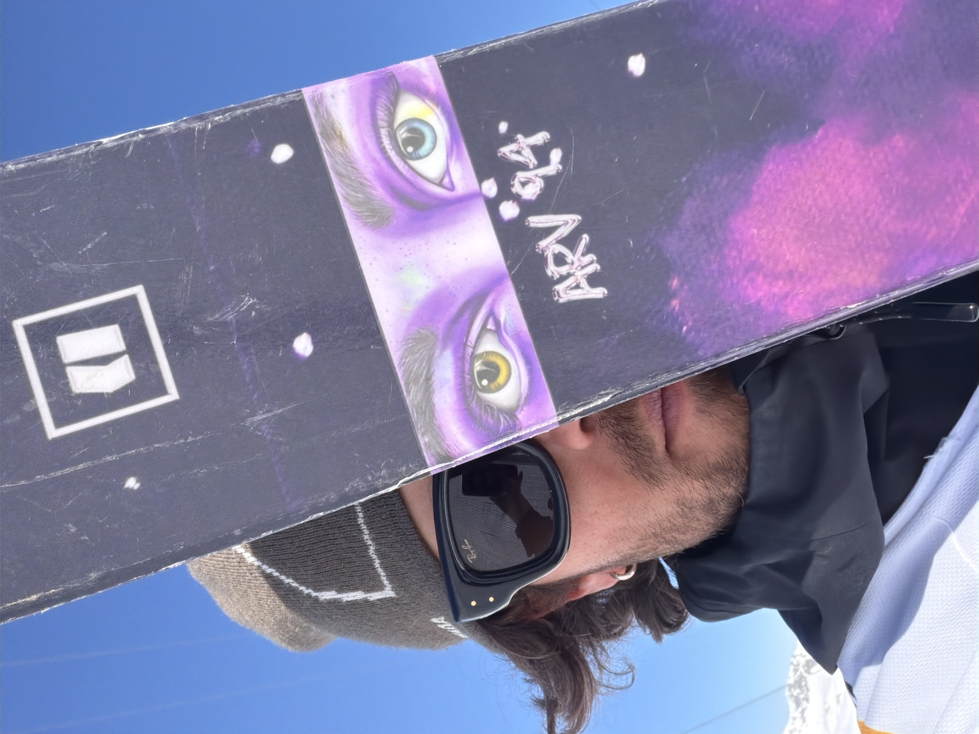 Winter sports gear spotted on ski lift in French Alps