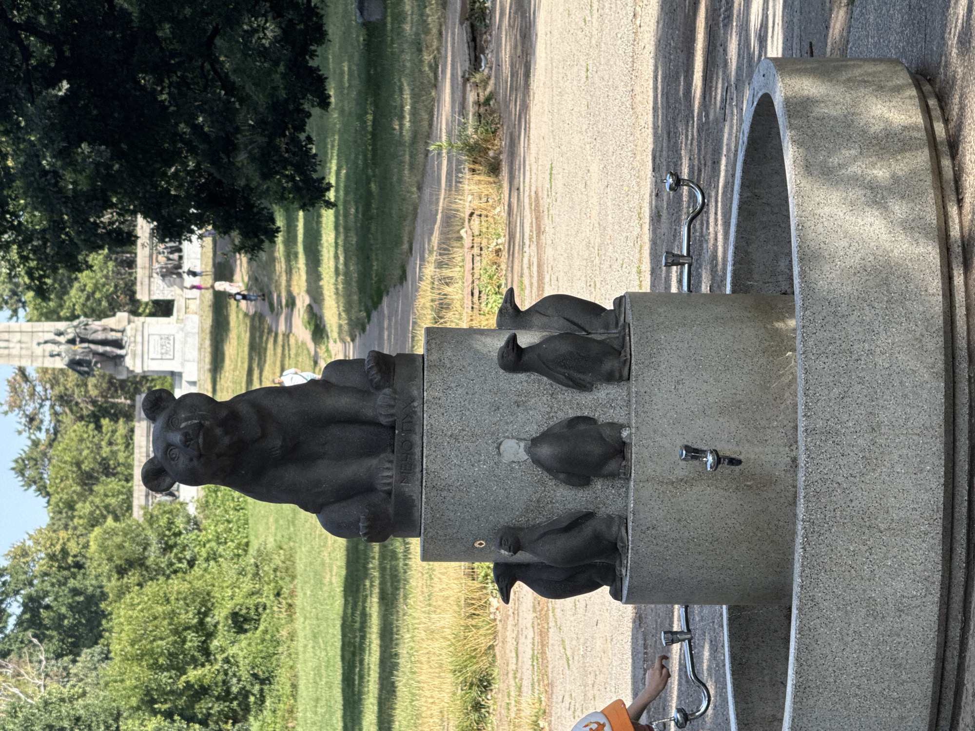 Playful and contemplative sculptures spotted in a Sofia park