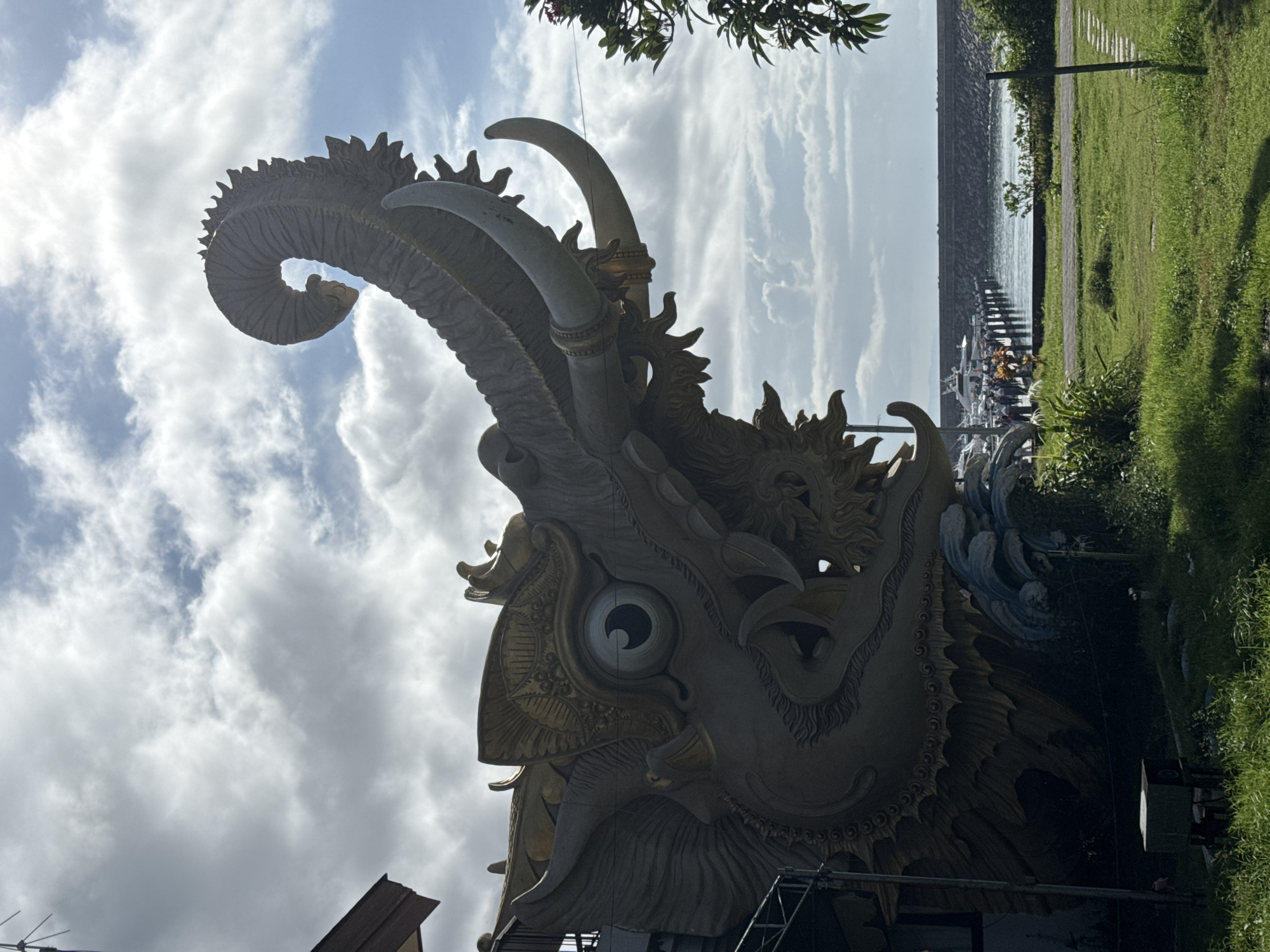 Mythological creature sculpture photographed in Denpasar, Indonesia