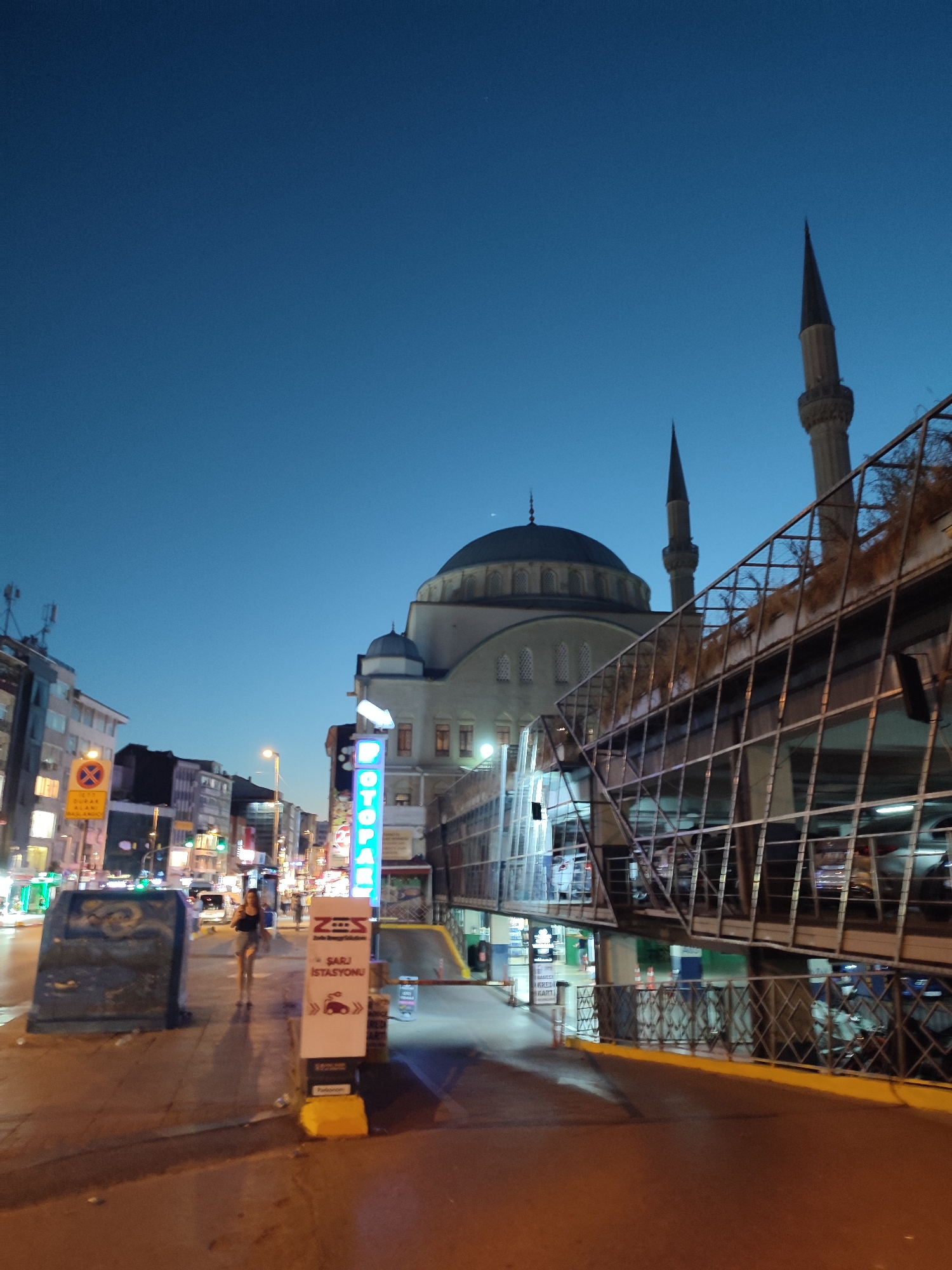 Kadıköy at dusk: streets, terminals, and storefronts.
