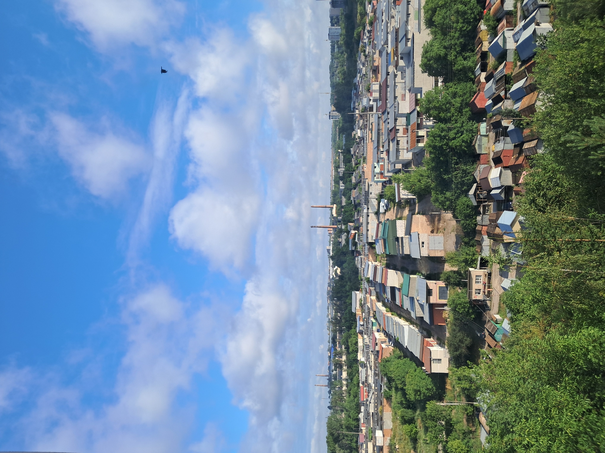 Street scenes and apartment blocks in a mid-size urban area