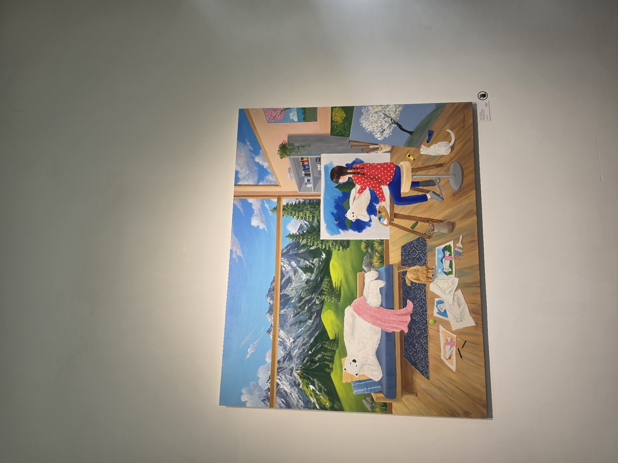 Polar bear art exhibition documented in Bangkok gallery