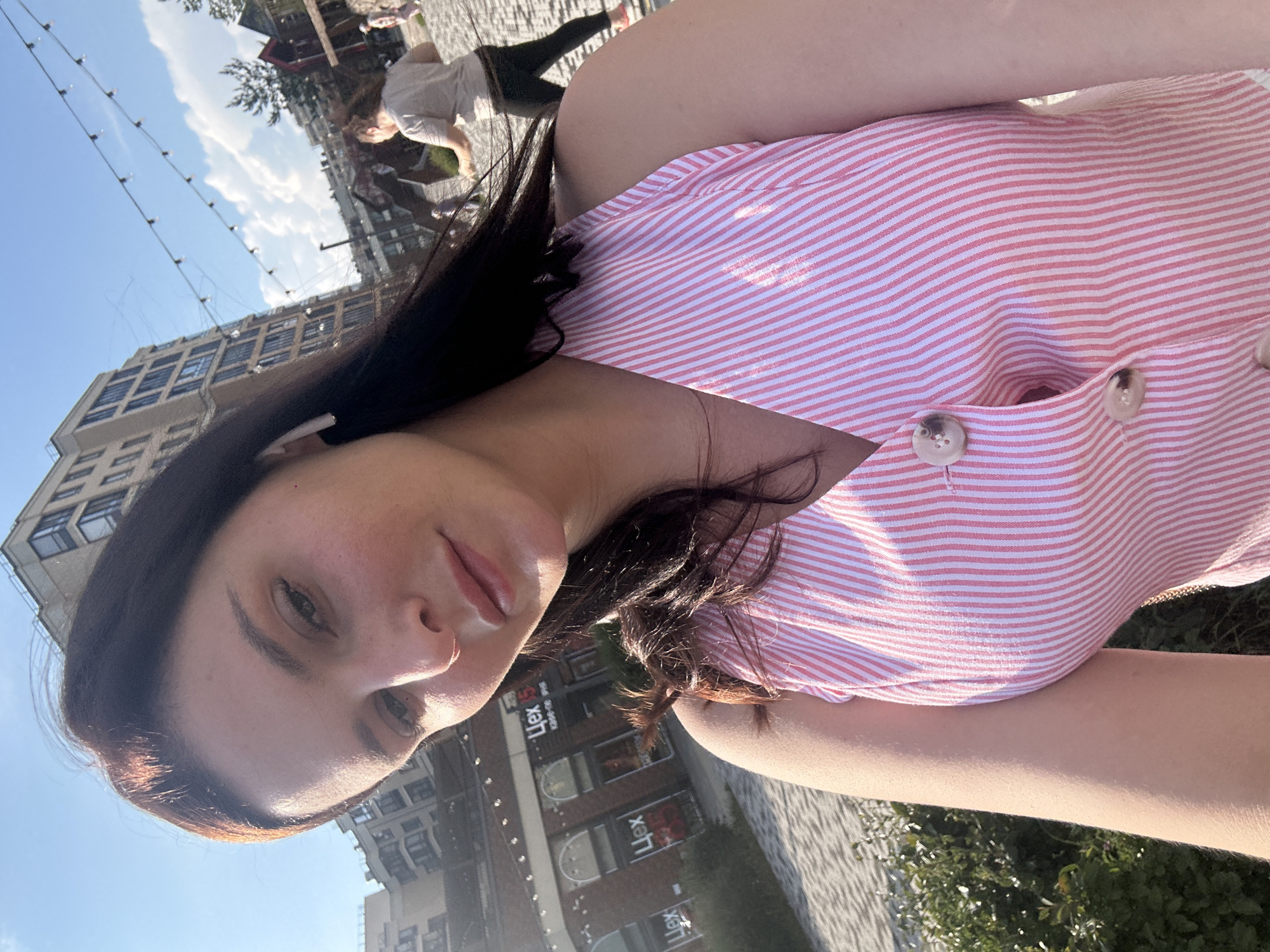 Afternoon selfie session in an urban outdoor setting