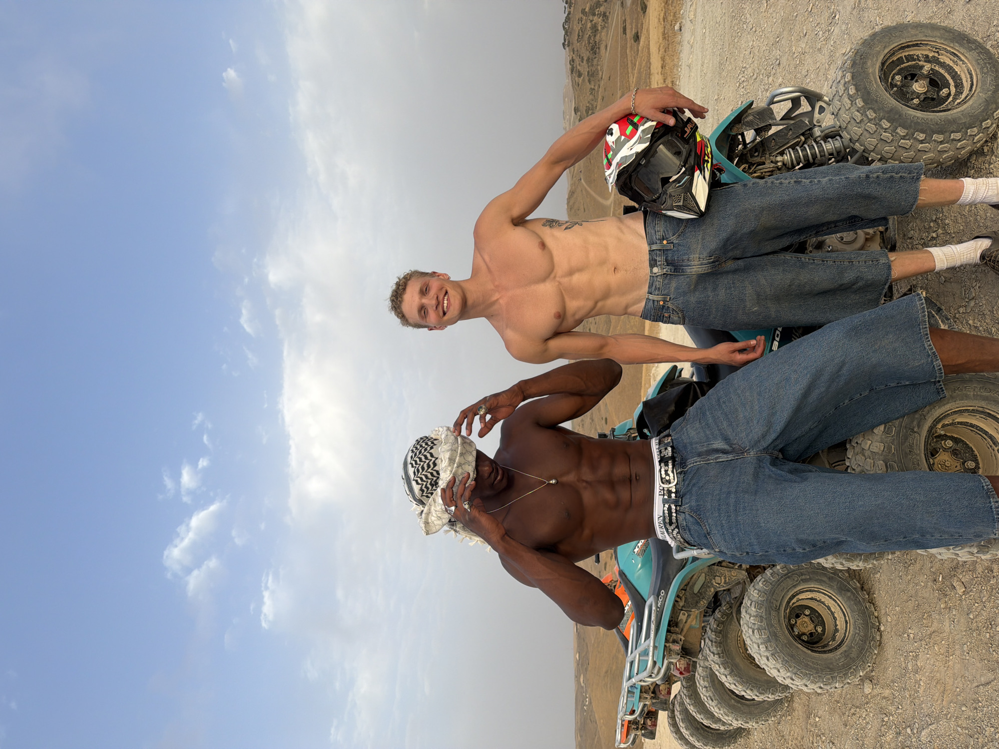 Quad bike stop in the Agafay Desert, Morocco