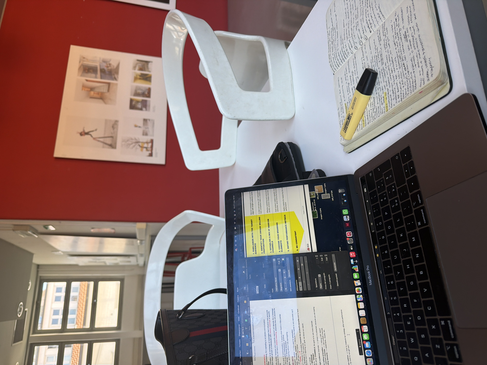 Milan workspace scene captured with laptop and modern furniture