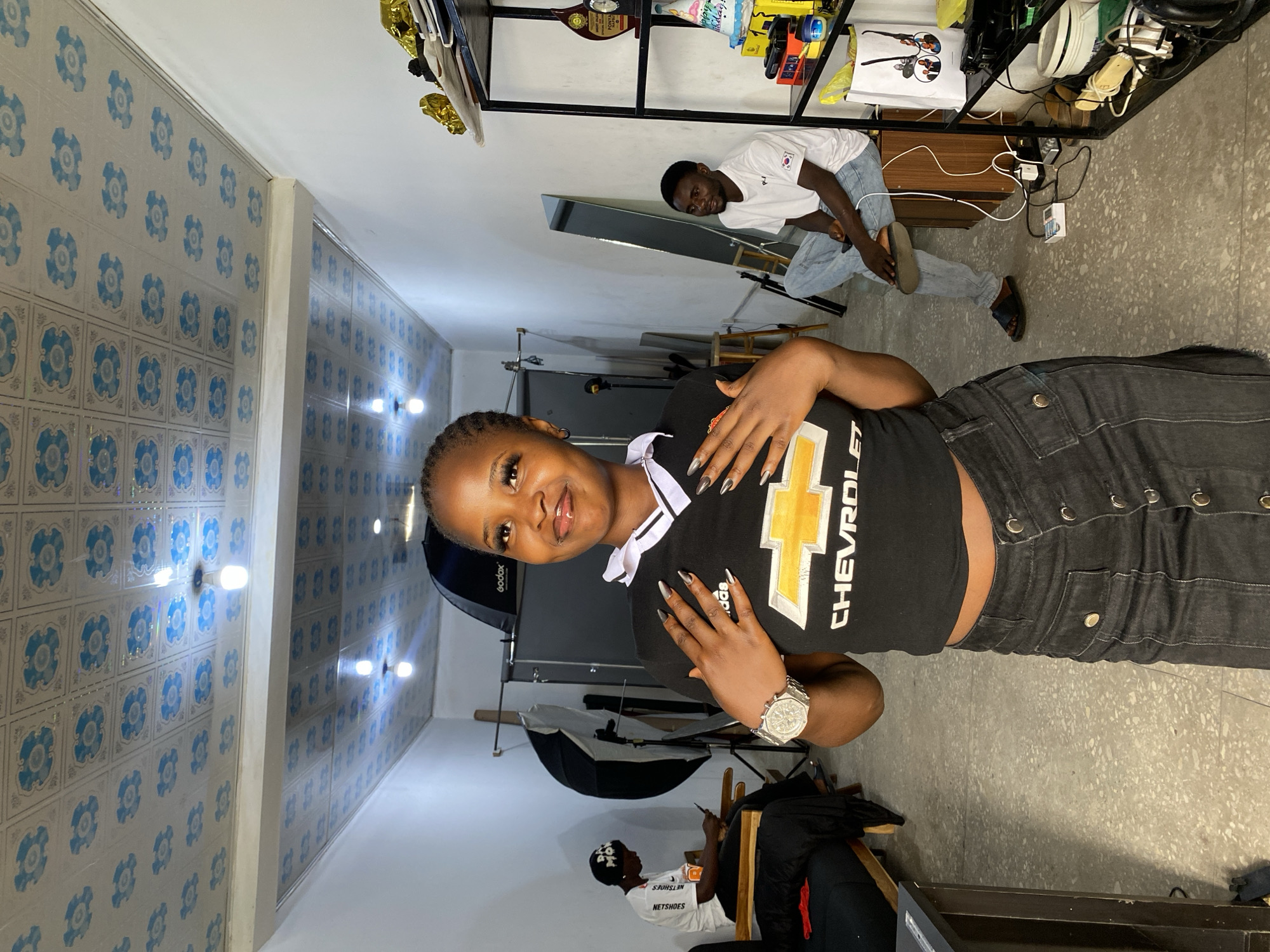 Photo shoot session captured in Gura Top studio space