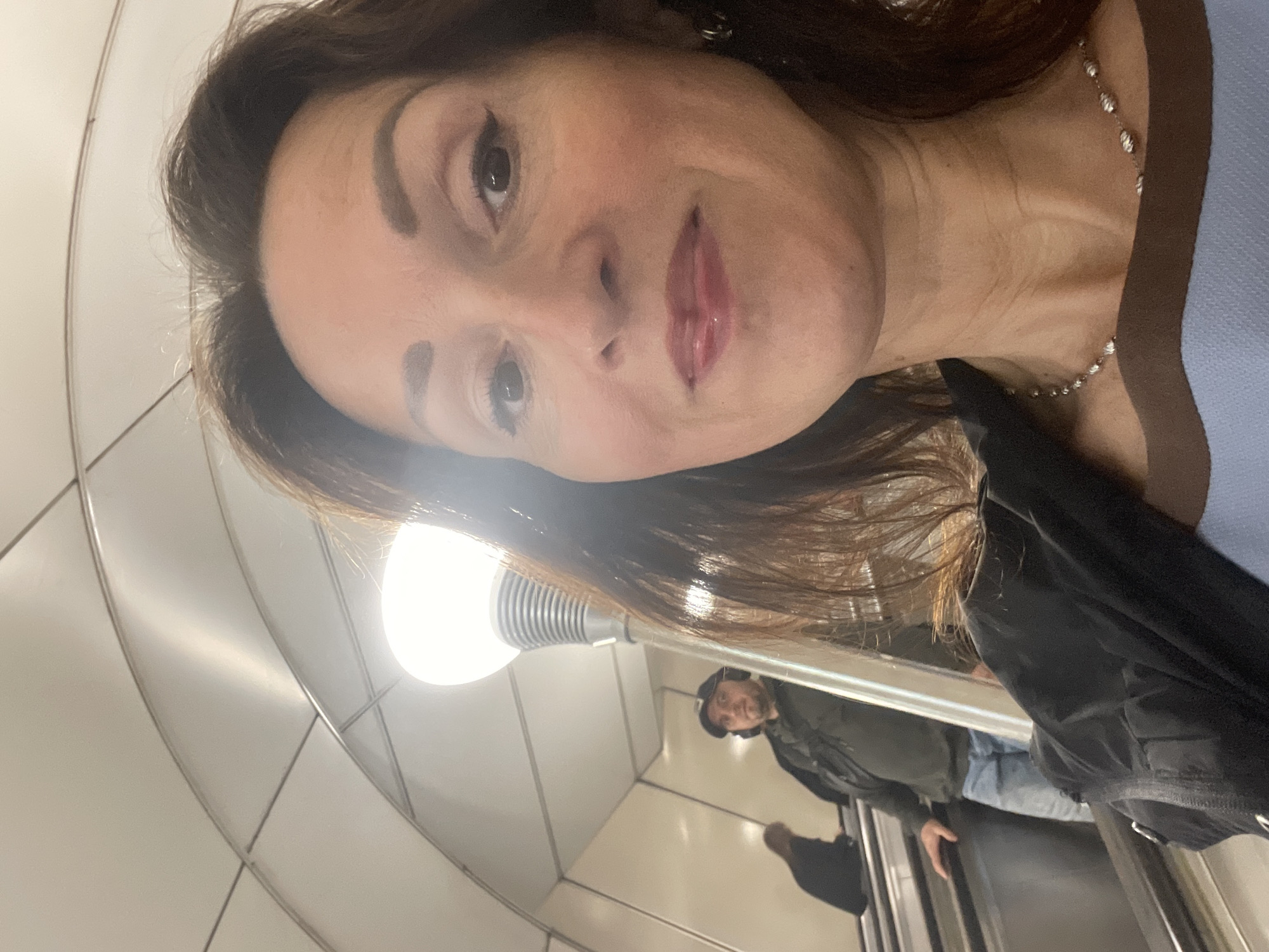 Selfie moment inside a Saint Petersburg metro station