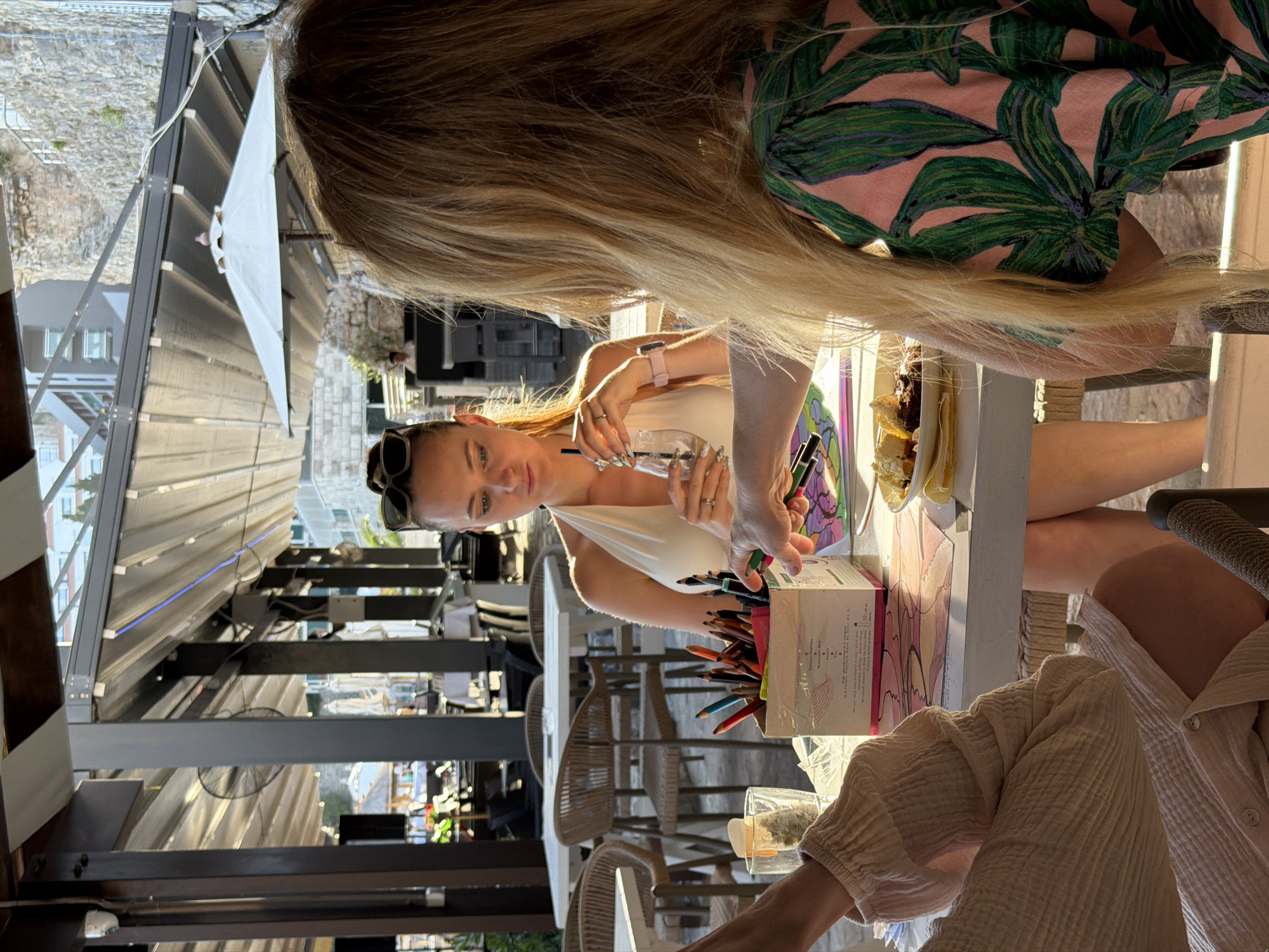 Women enjoy afternoon art session at Budva café