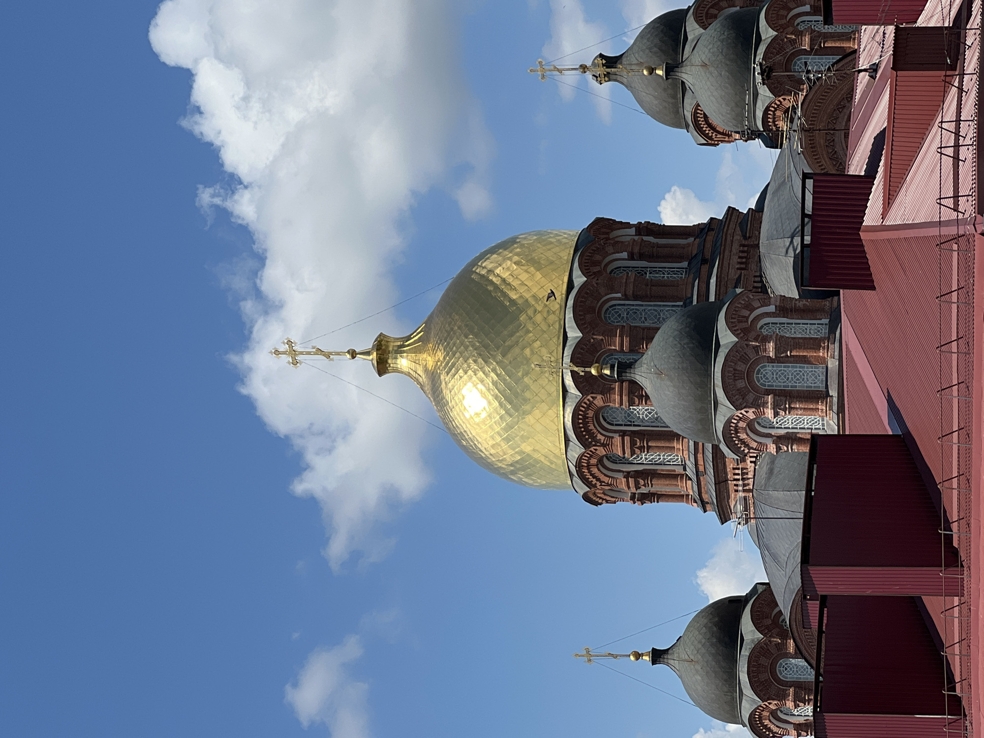Street and dome views around Krasnodar's Catherine Cathedral