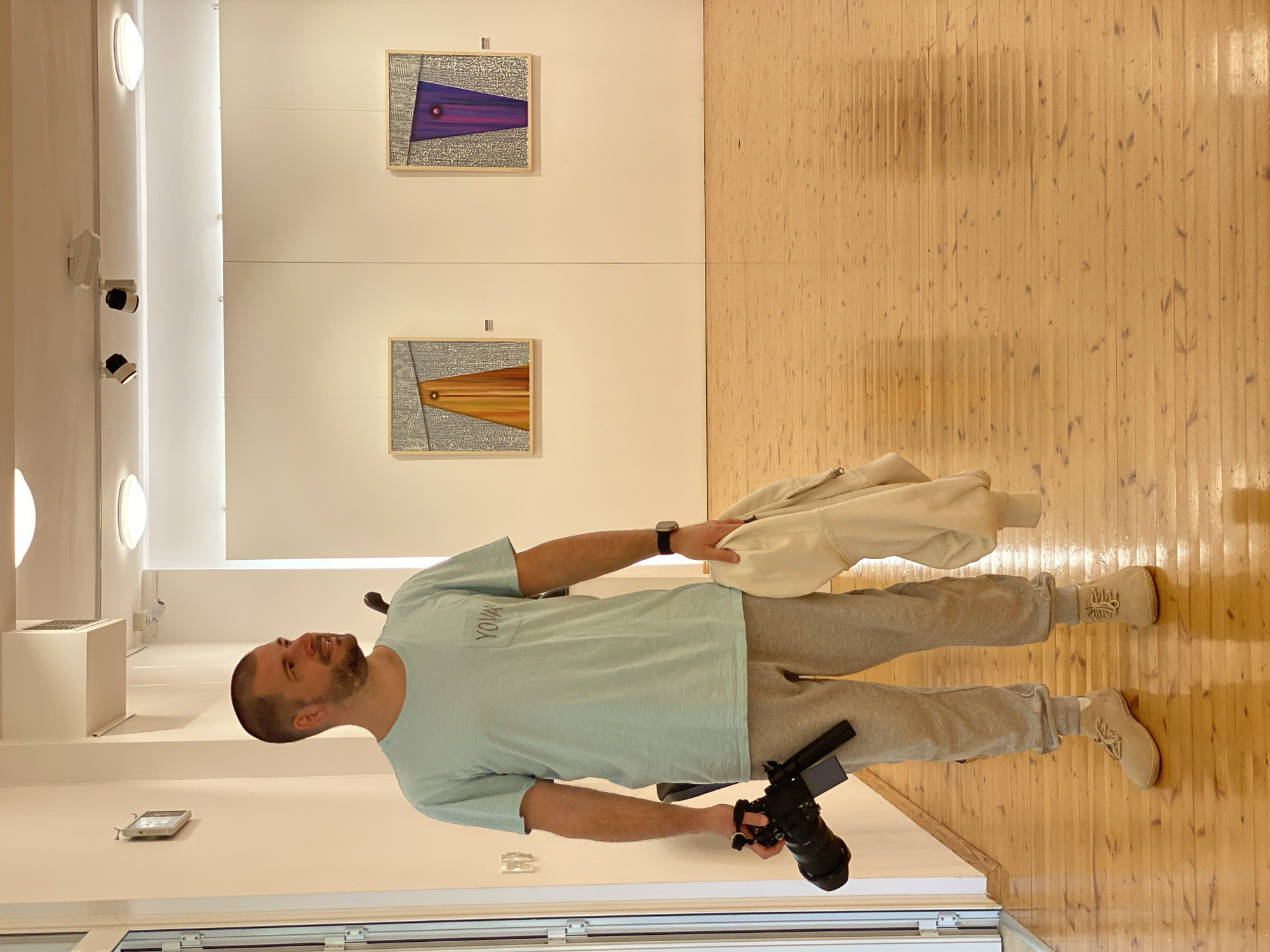 Photographer visits modern art gallery in Pomorie, Bulgaria