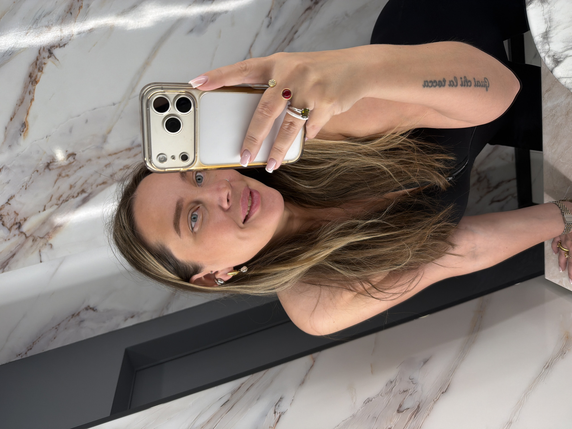 Woman takes selfie in Moscow
