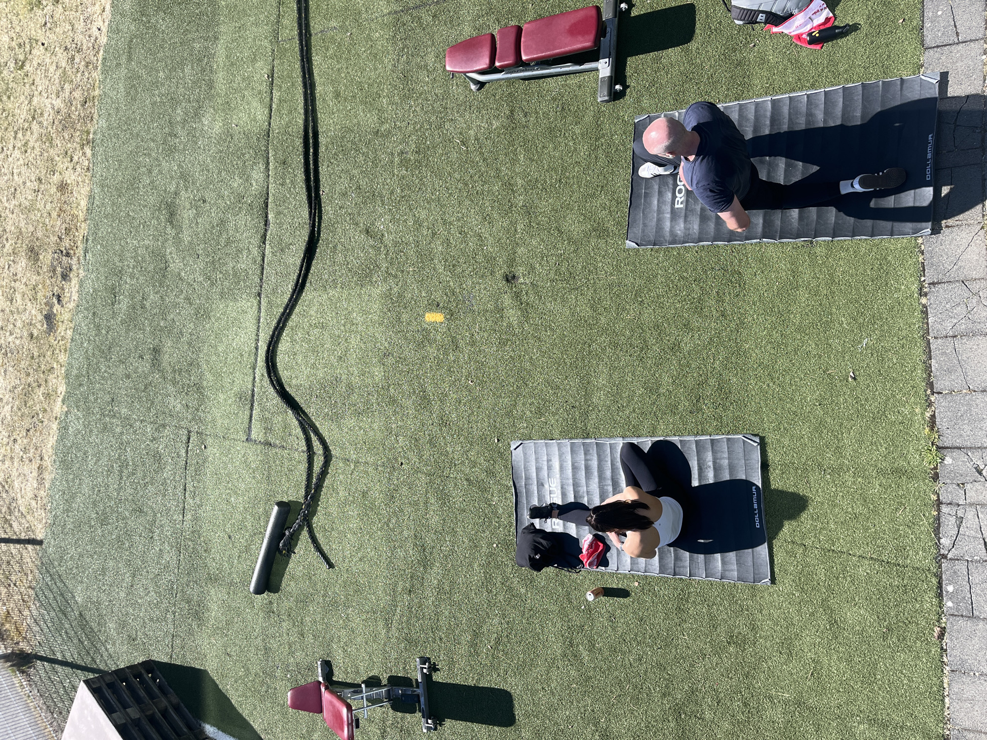 Outdoor yoga session observed in Reykjavik park setting