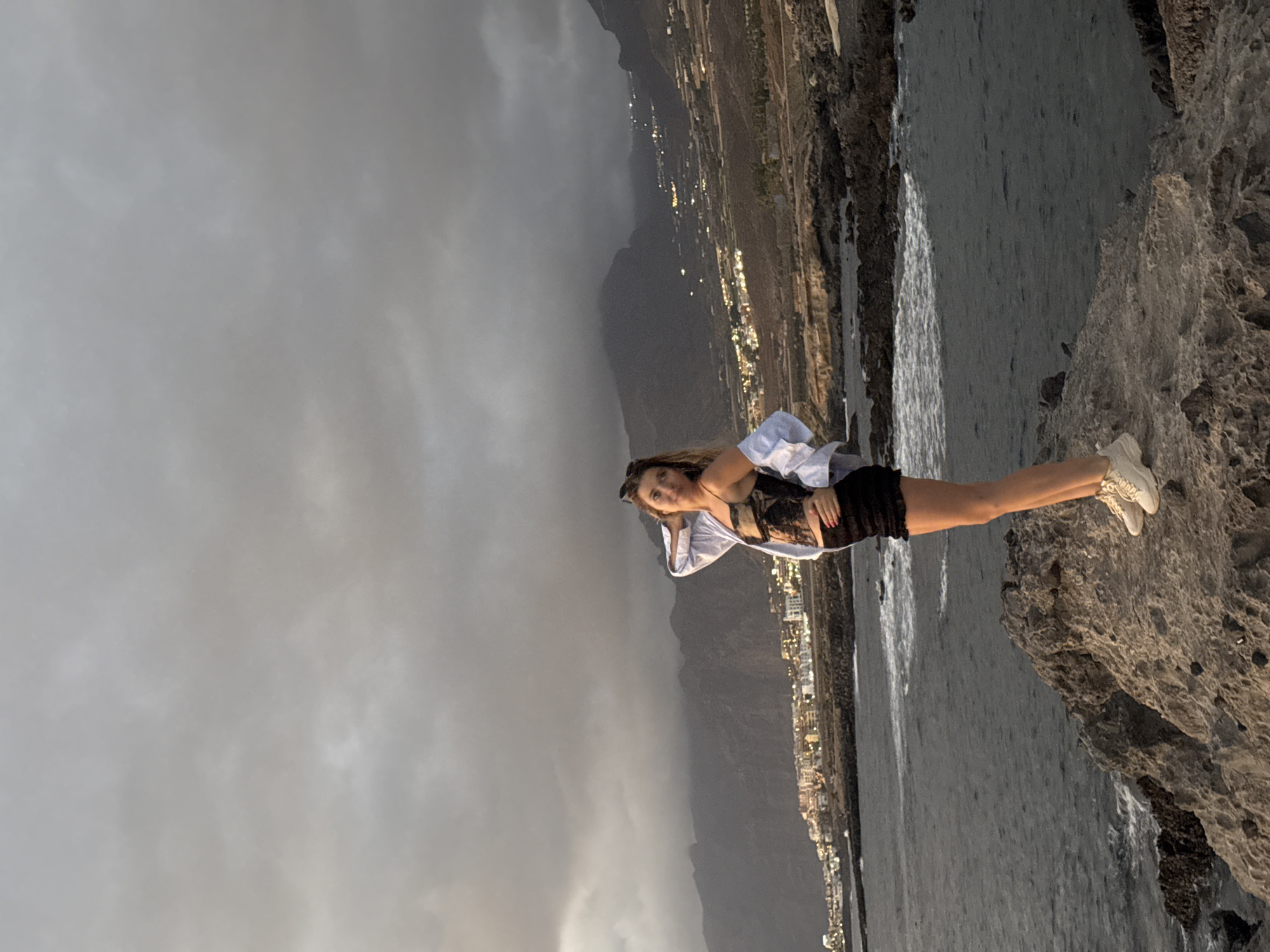 Styled look on a rocky coastal overlook