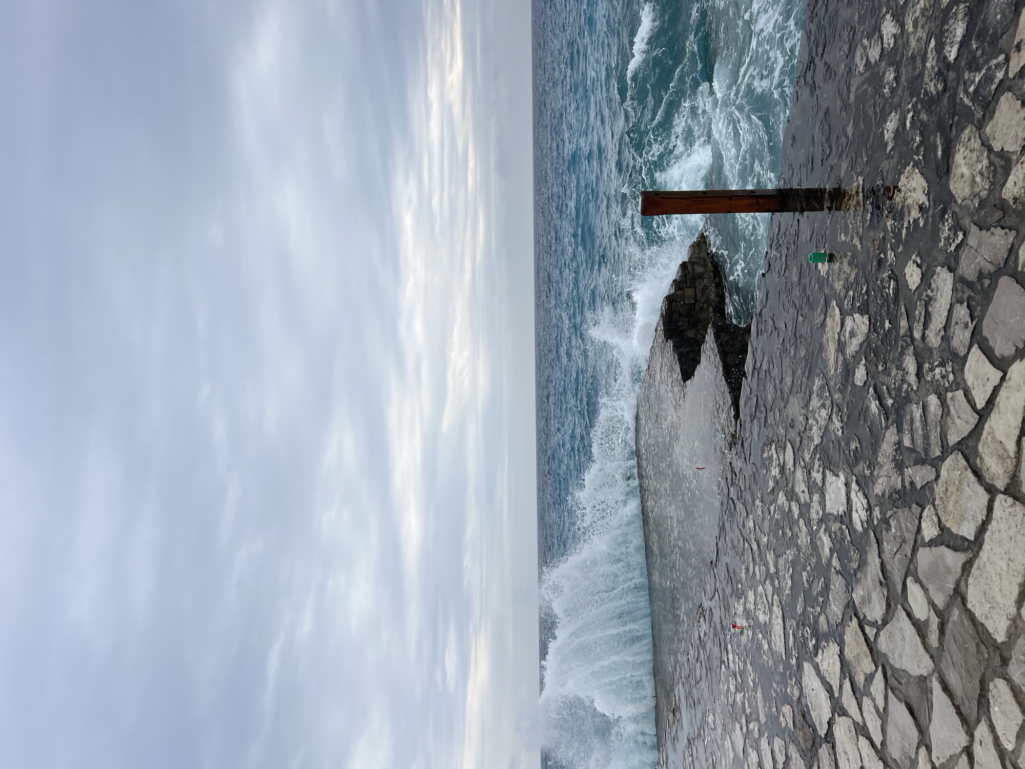 Rough seas batter Montenegro coast under stormy skies