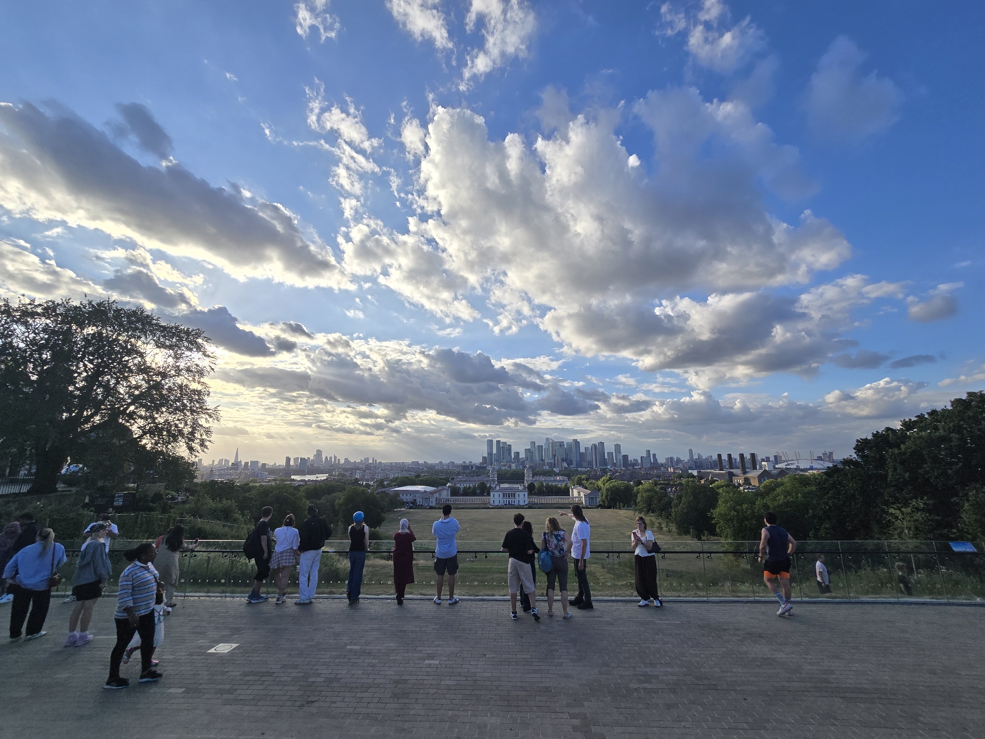 Evening at Greenwich Observatory with sweeping London skyline views