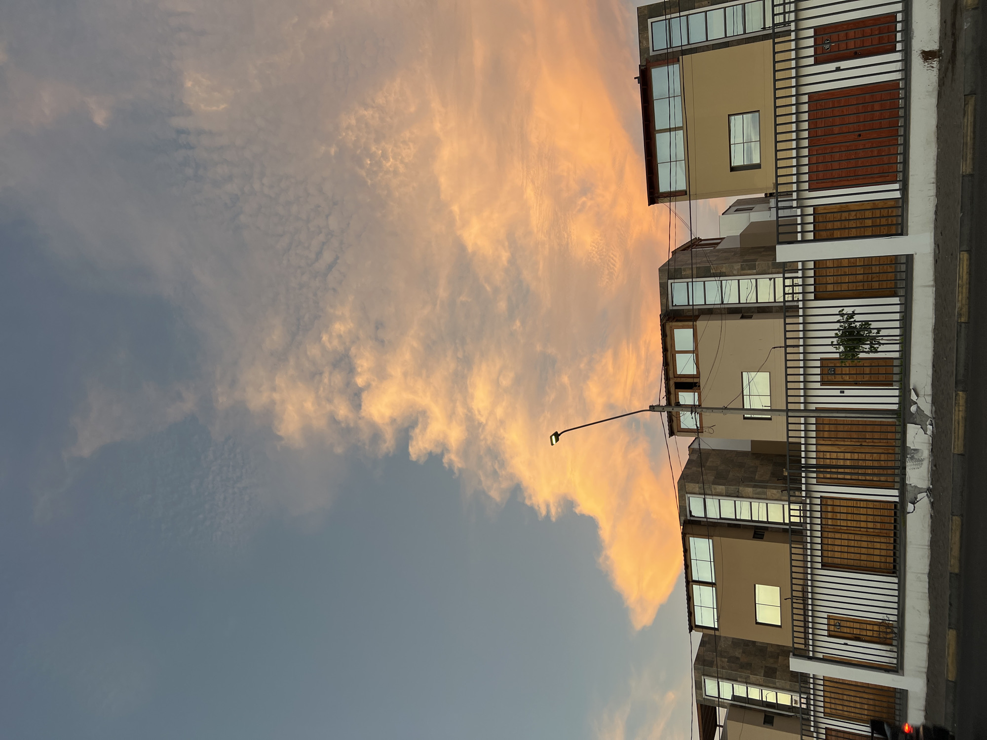 Twilight scene of modern houses captured in Arica, Chile