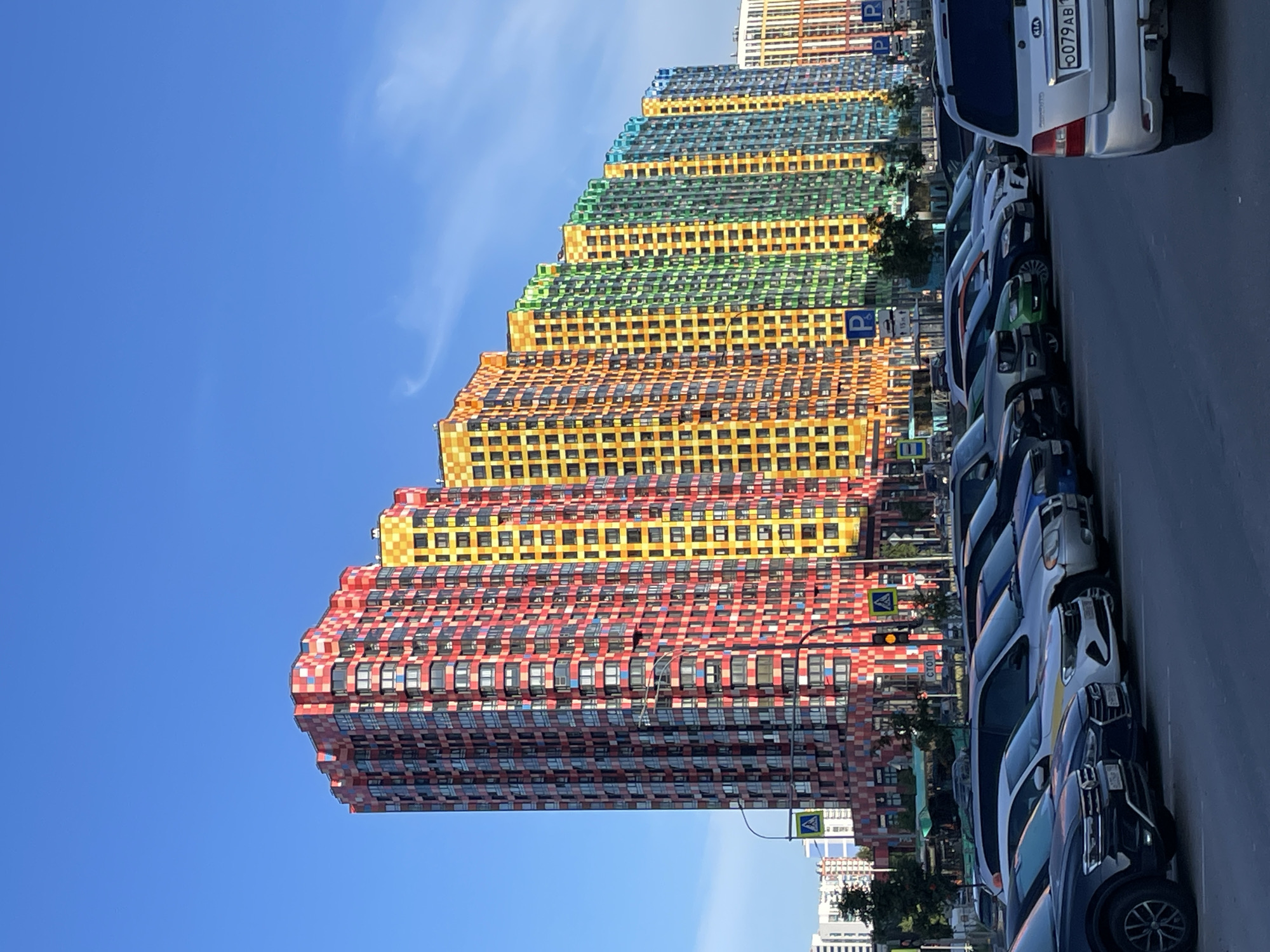 Colorful new residential district in Saint Petersburg, summer 2026