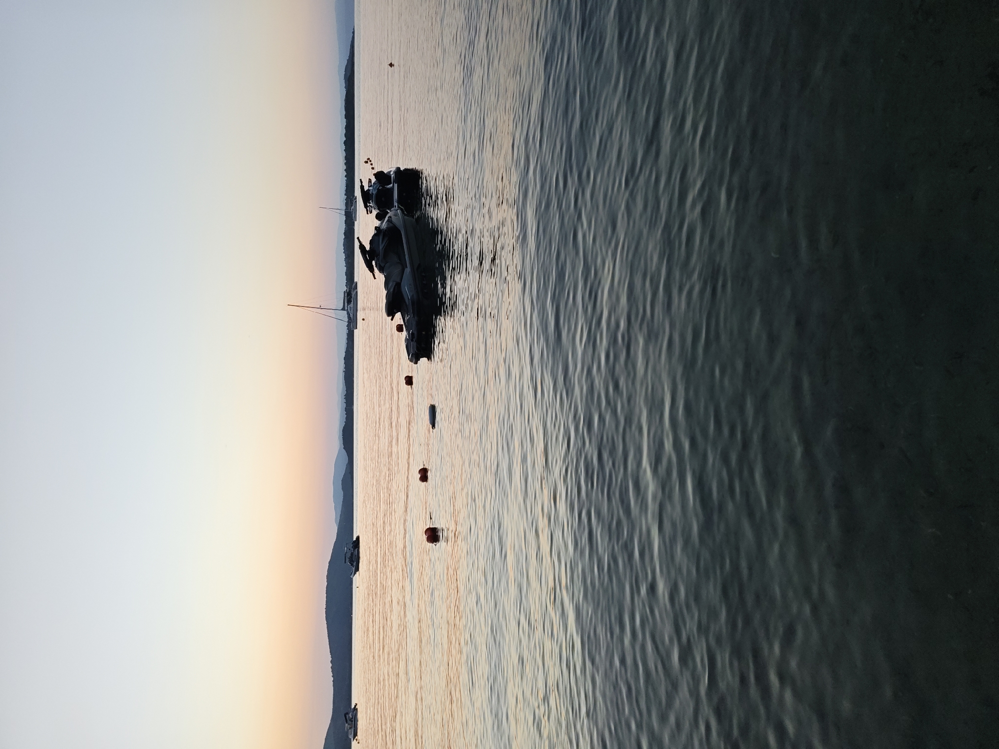 Quiet evening on the Sithonian coast, boats at anchor