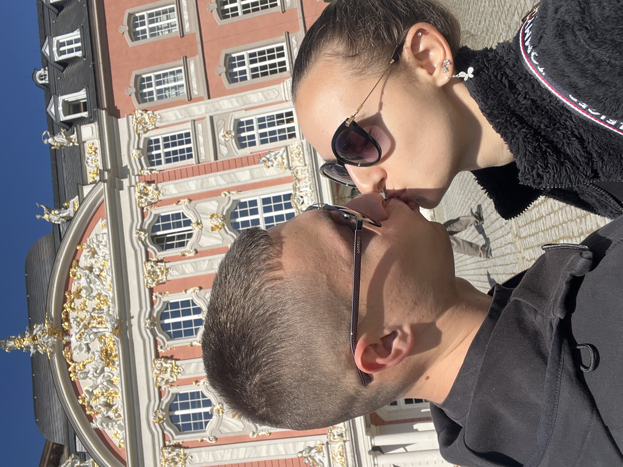 Couple photographed near Electoral Palace in Trier, Germany