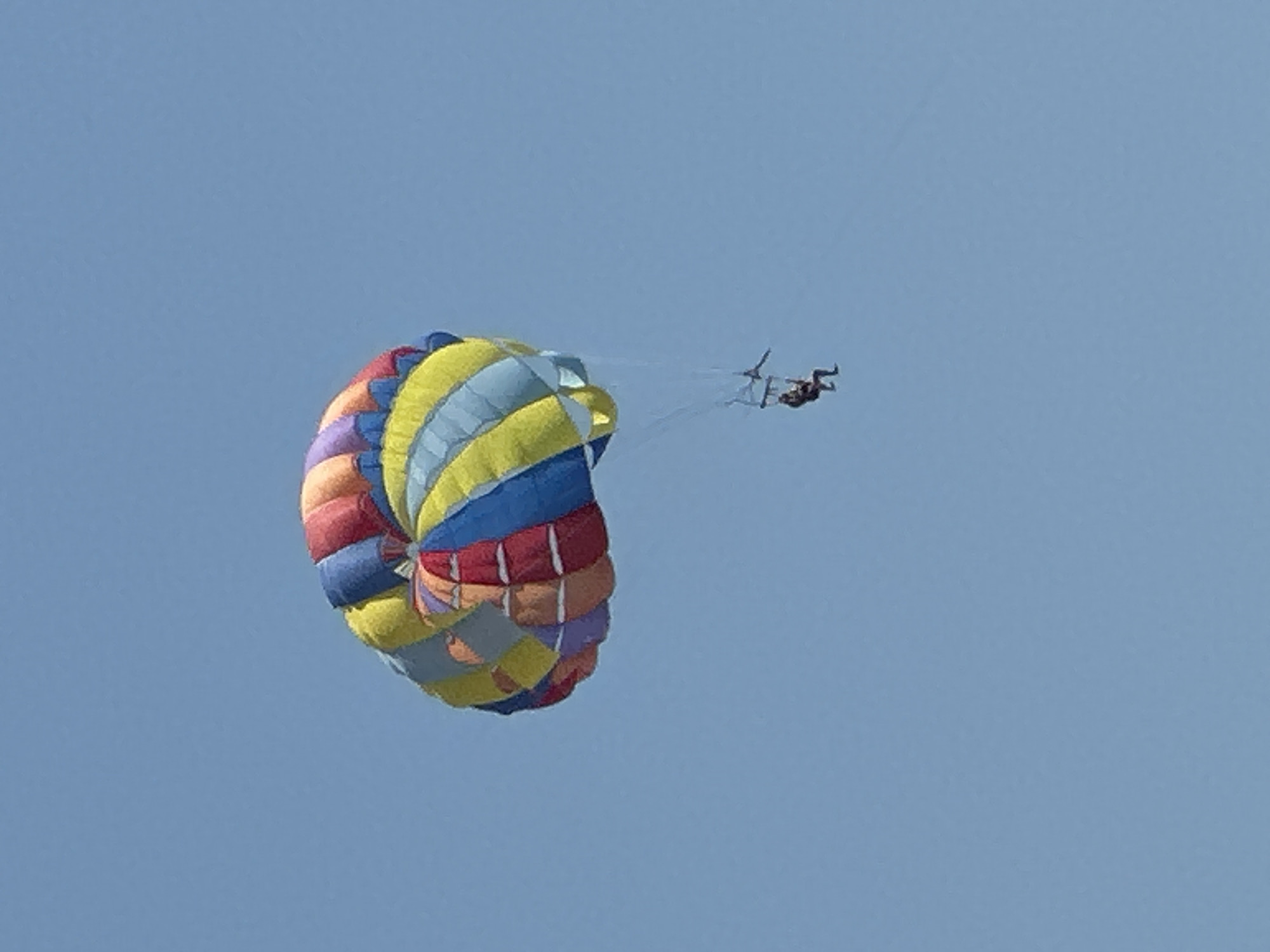 Parasailing over Boreti on a clear summer day