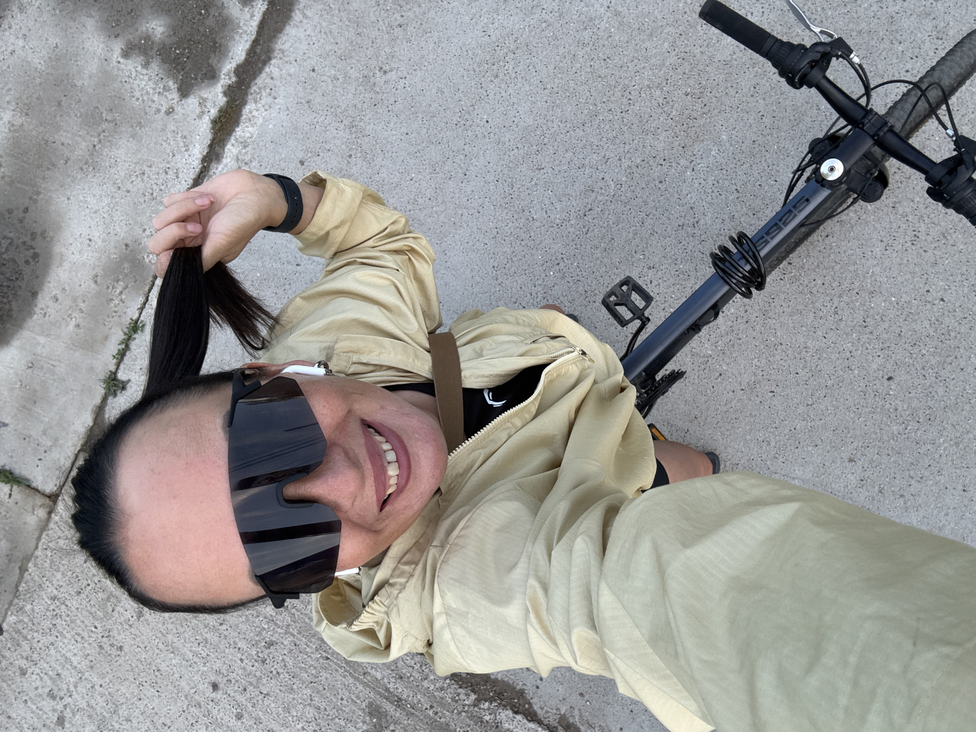 Cycling adventure in Chaikovsky with bike and selfies