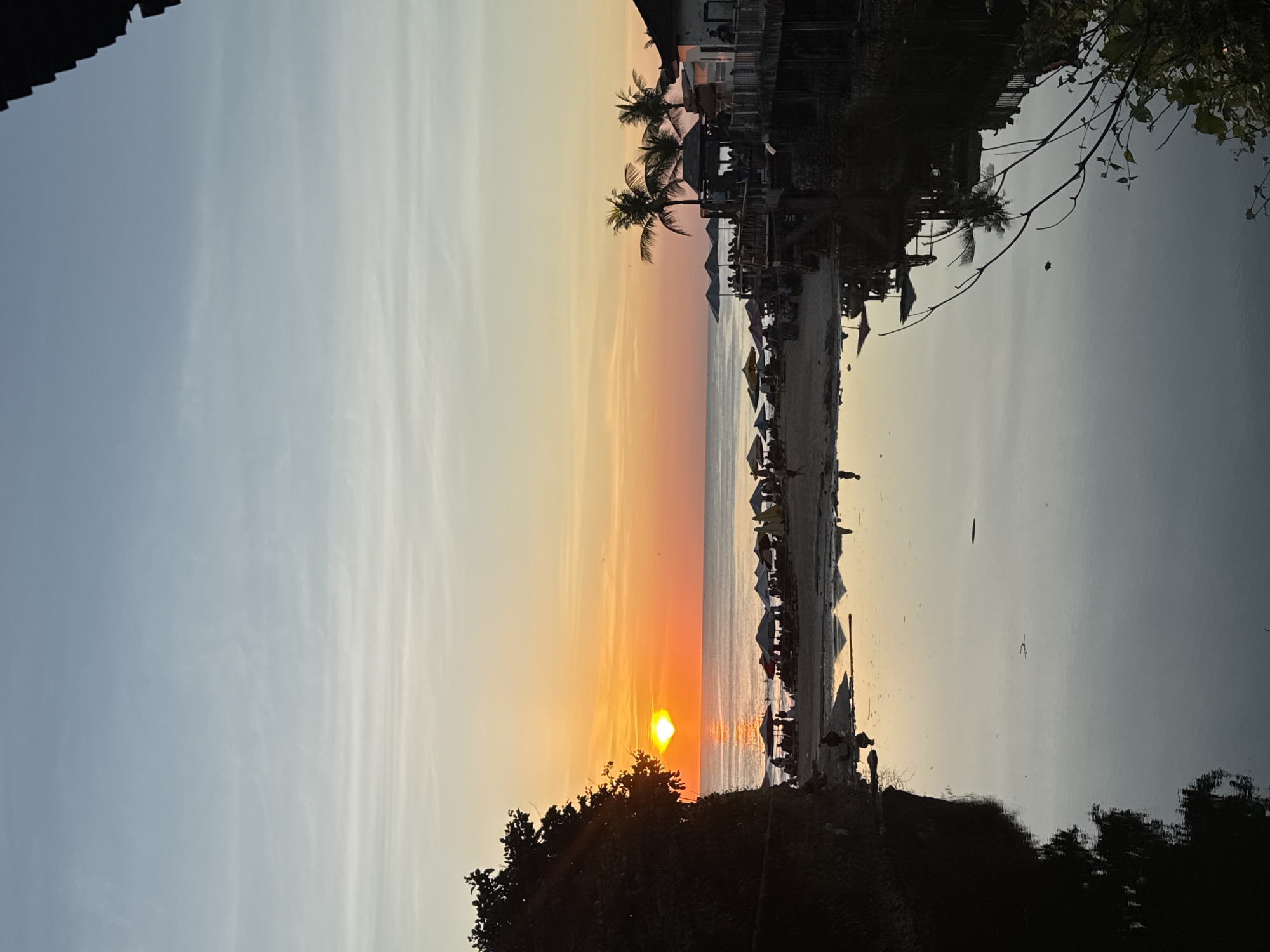 Sunset observed over ocean in Kuta Selatan, Indonesia