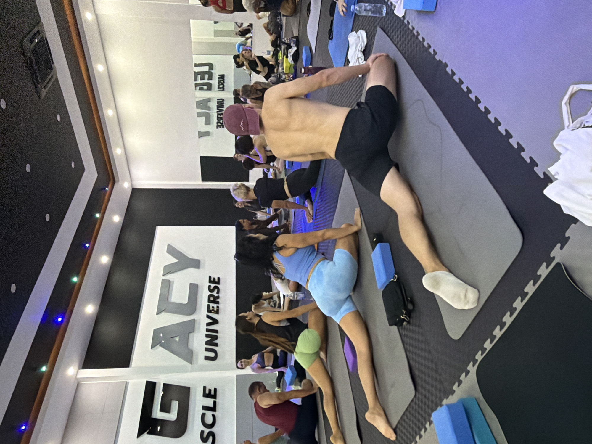 Yoga class in session at Gacy Universe gym, Ko Samui