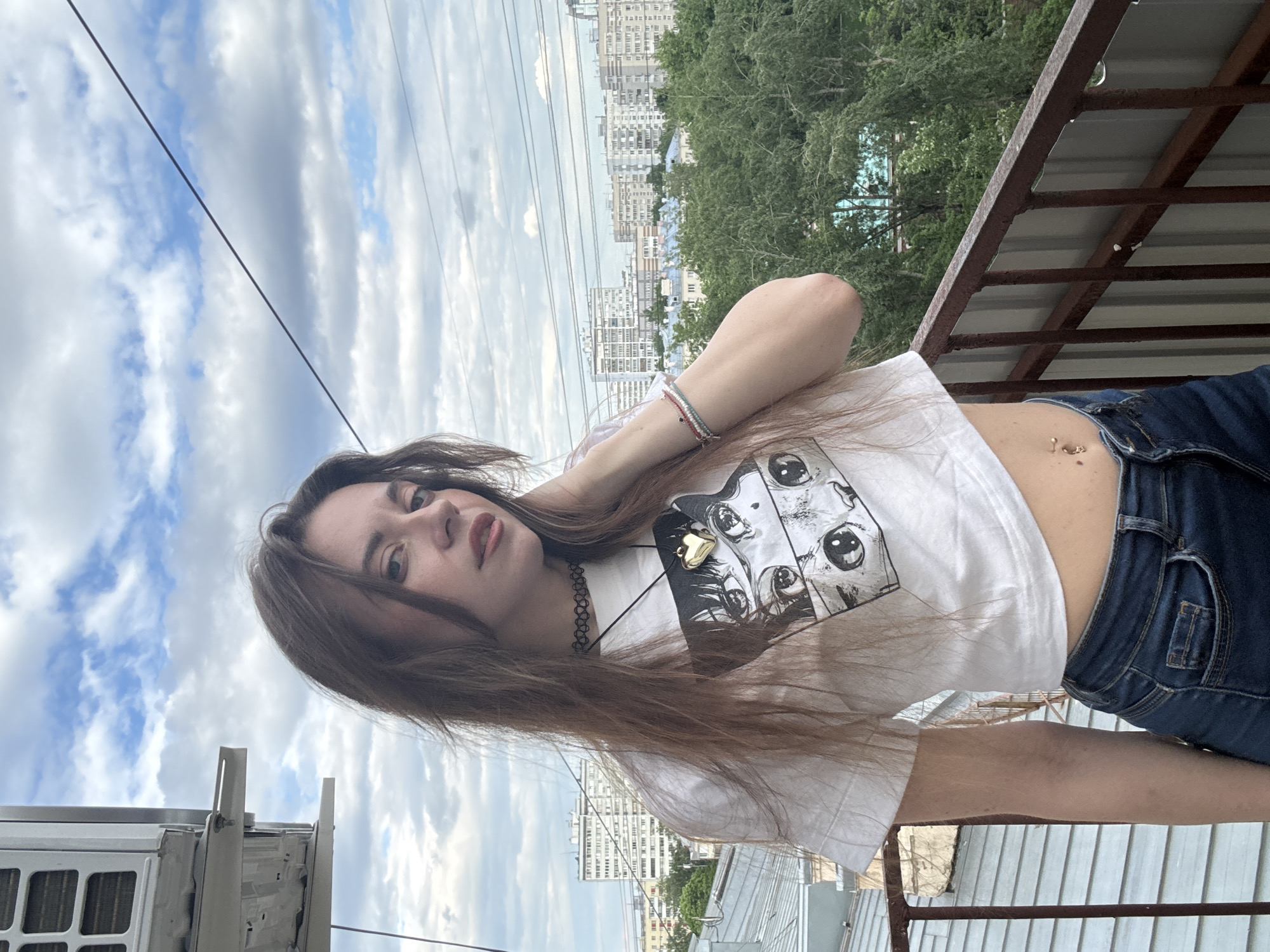 Rooftop photo session documented in central Moscow