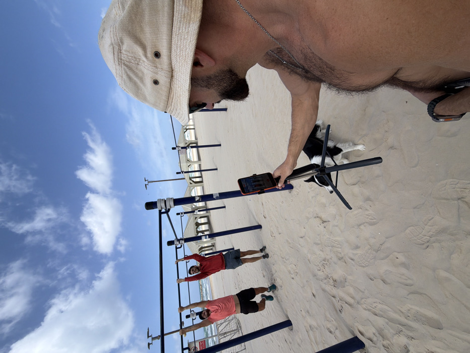 Beachside fitness activities observed along Tel Aviv coastline